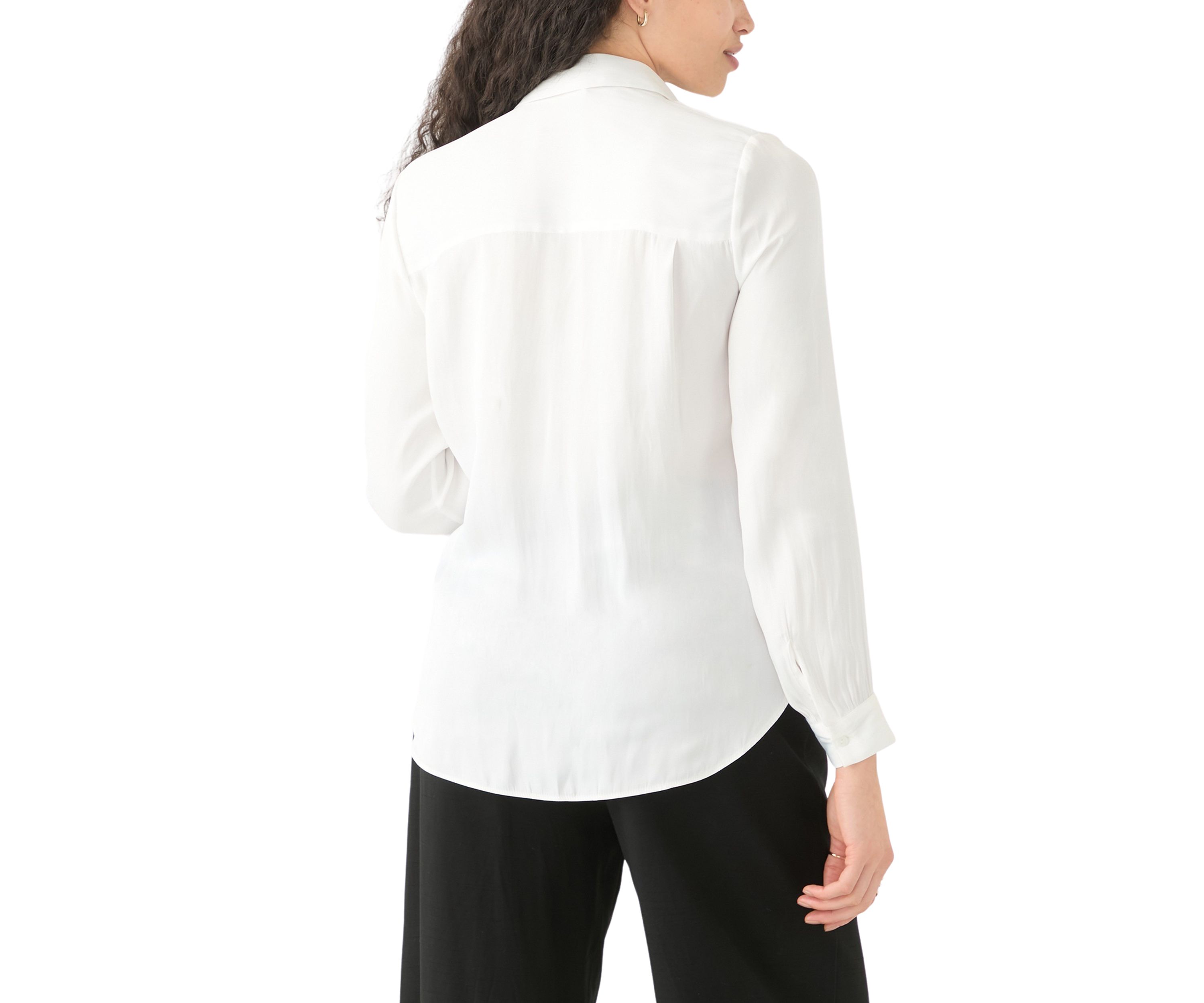 Womens Luxe Sheen Button Down Top 