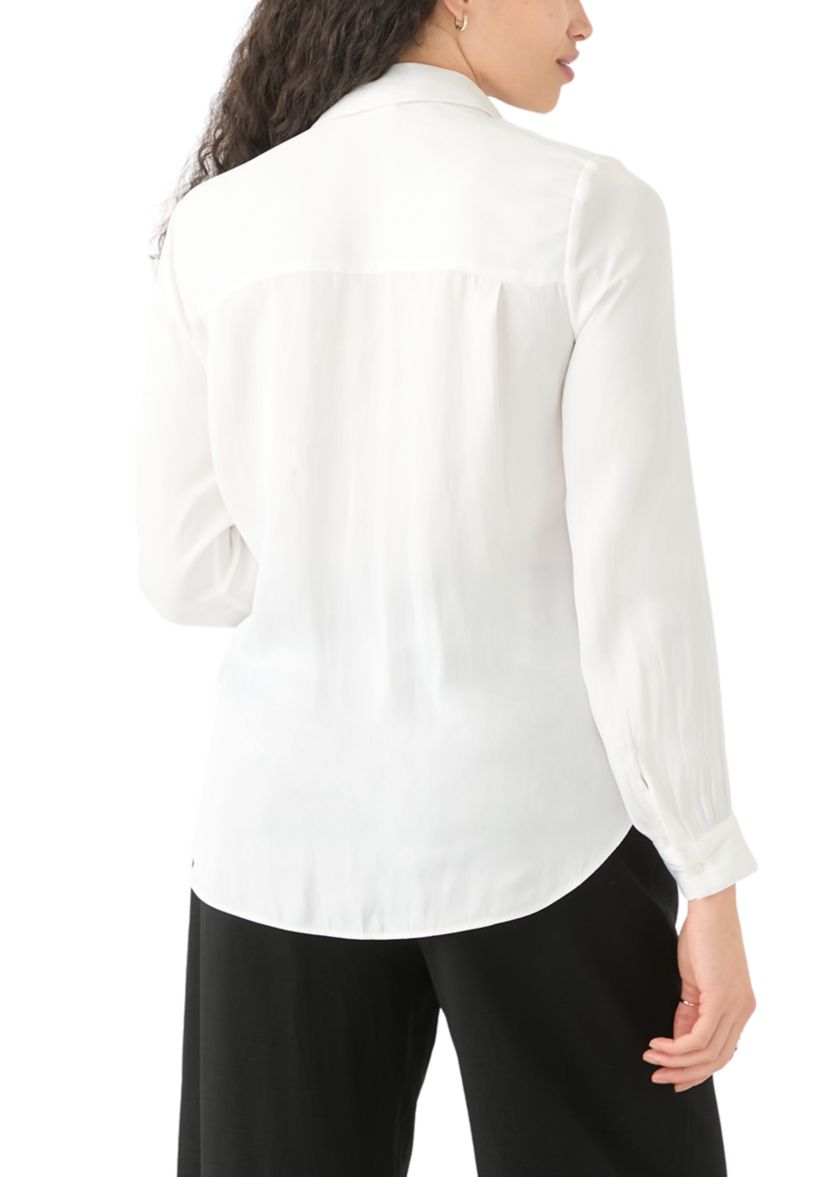 Womens Luxe Sheen Button Down Top 