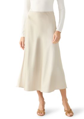 TRUTH by Republic Women's Satin Midi Skirt, Champagne, Large