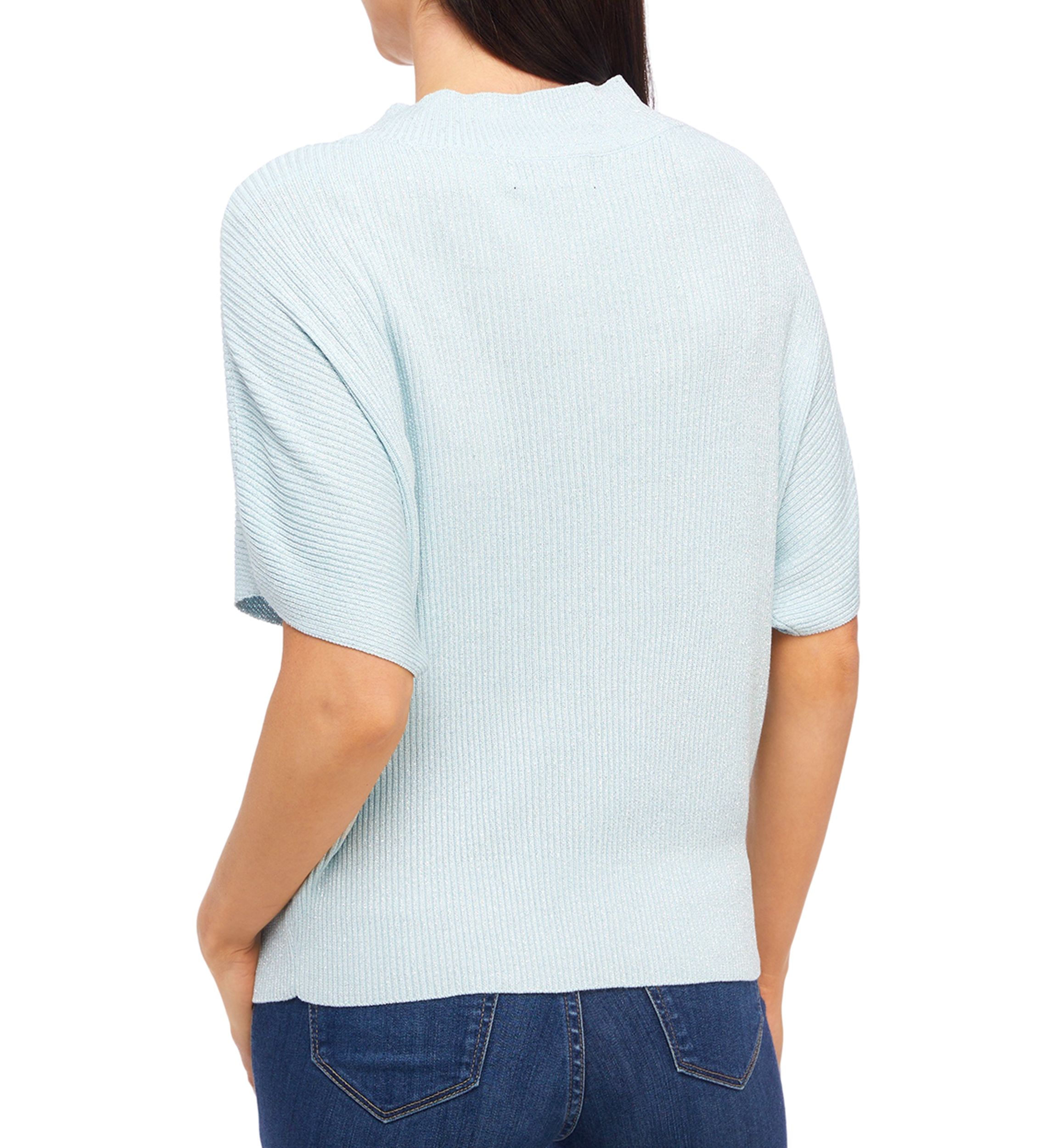Womens Short Sleeve V-Neck Pullover Top