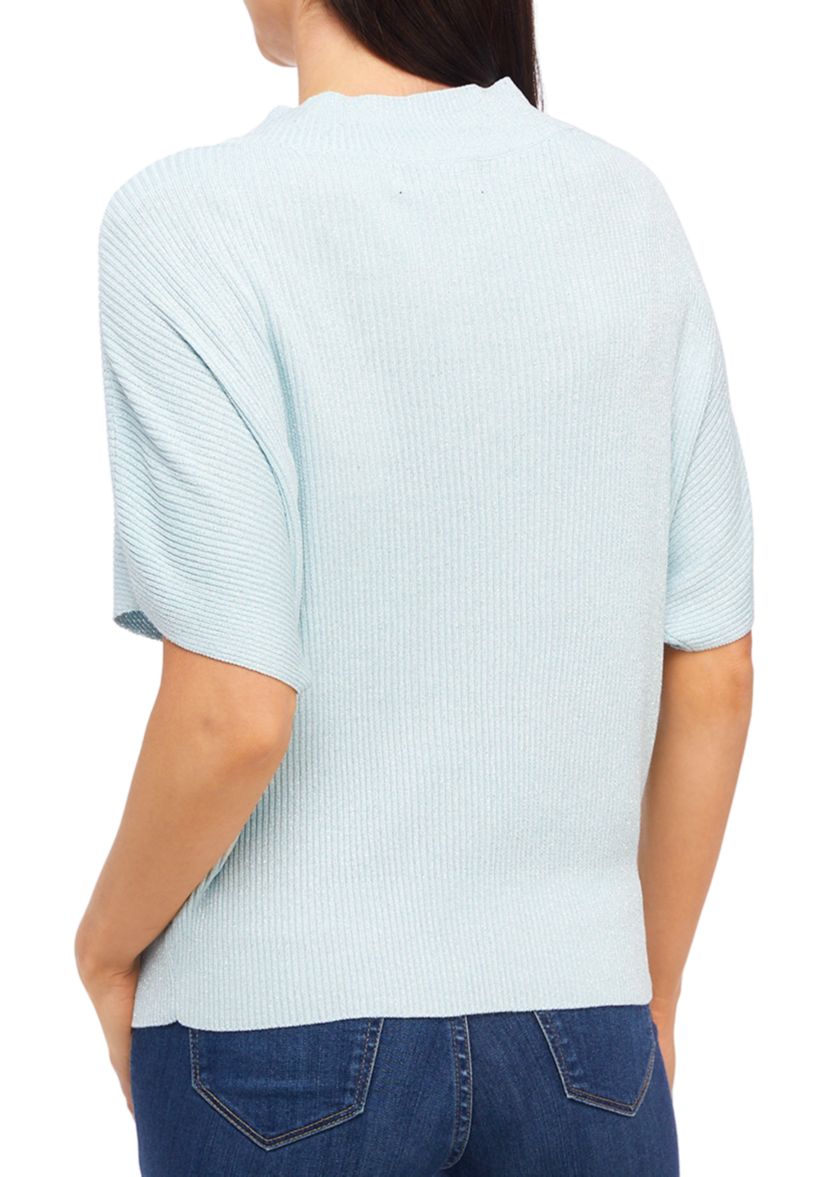 Womens Short Sleeve V-Neck Pullover Top