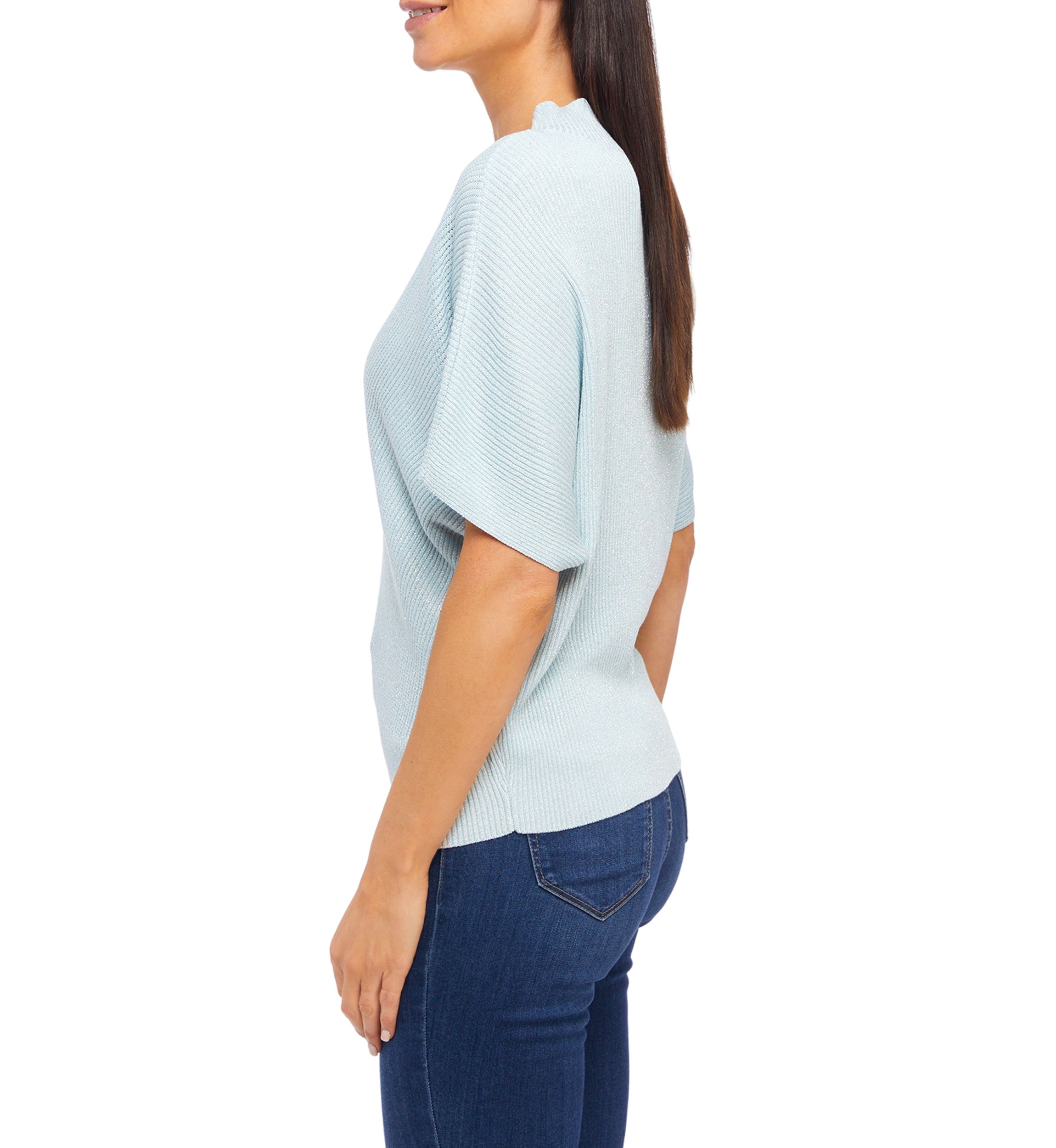 Womens Short Sleeve V-Neck Pullover Top