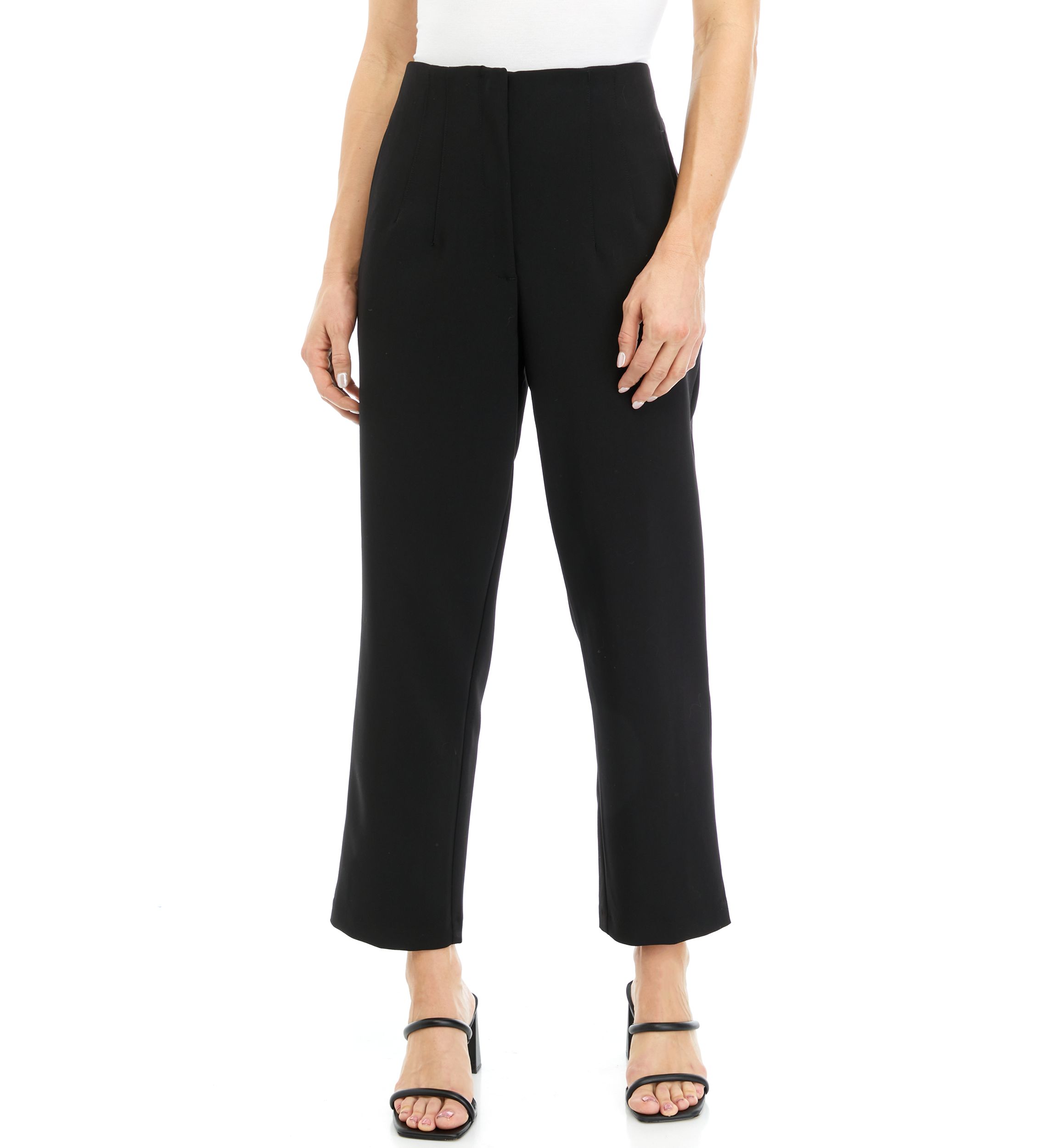 Womens Straight Leg Woven Ankle Pants