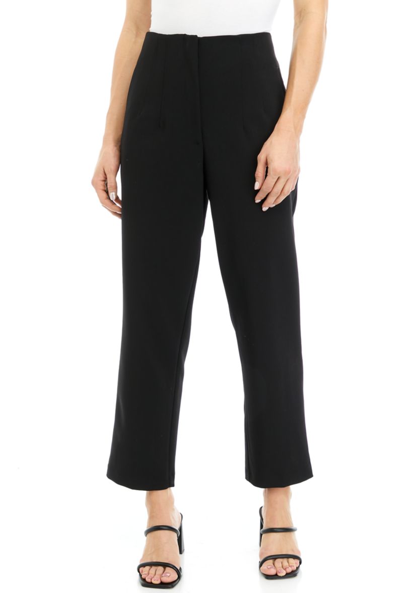 Womens Straight Leg Woven Ankle Pants