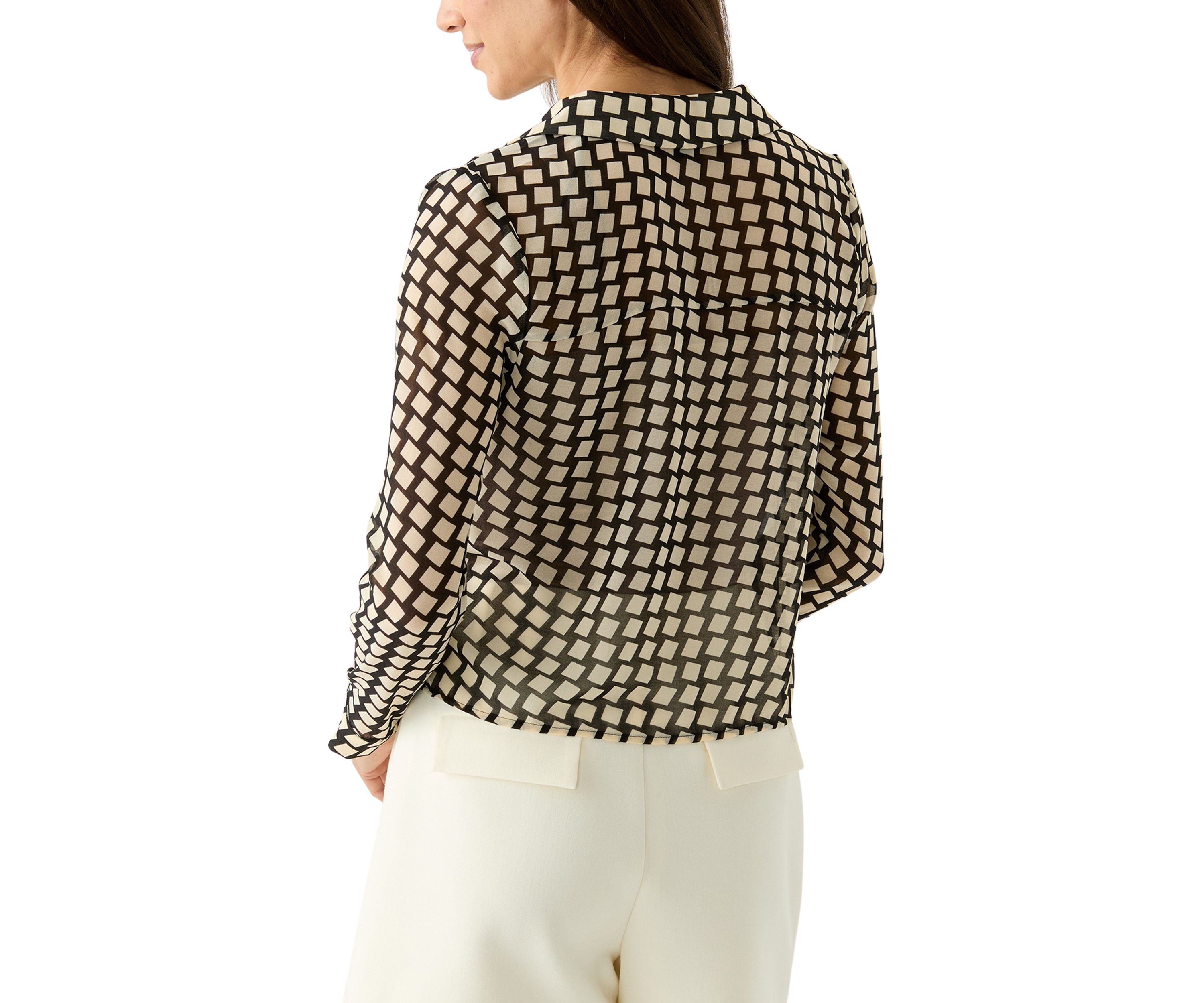 Womens Long Sleeve Notch Collar Utility Shirt