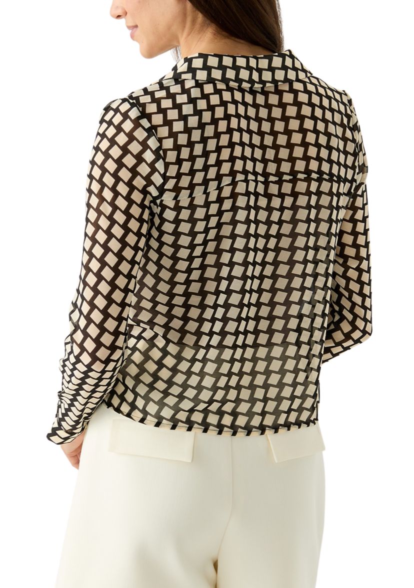 Womens Long Sleeve Notch Collar Utility Shirt