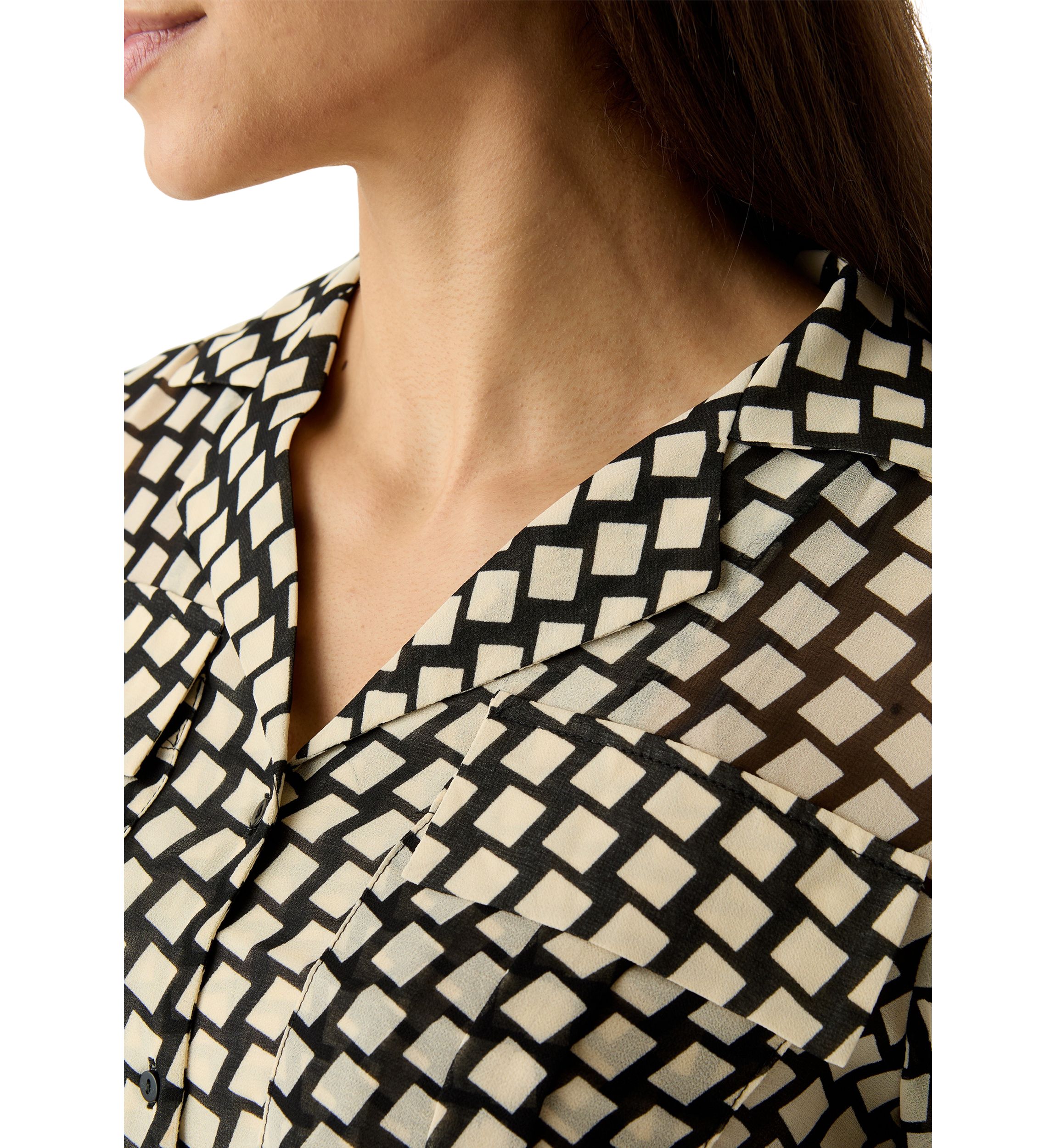 Womens Long Sleeve Notch Collar Utility Shirt
