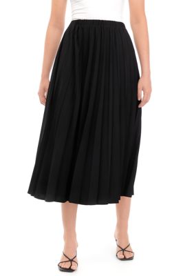 Women's Pull On Woven Pleated Maxi Skirt