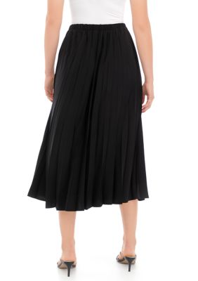 Women's Pull On Woven Pleated Maxi Skirt
