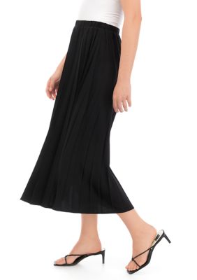 Women's Pull On Woven Pleated Maxi Skirt