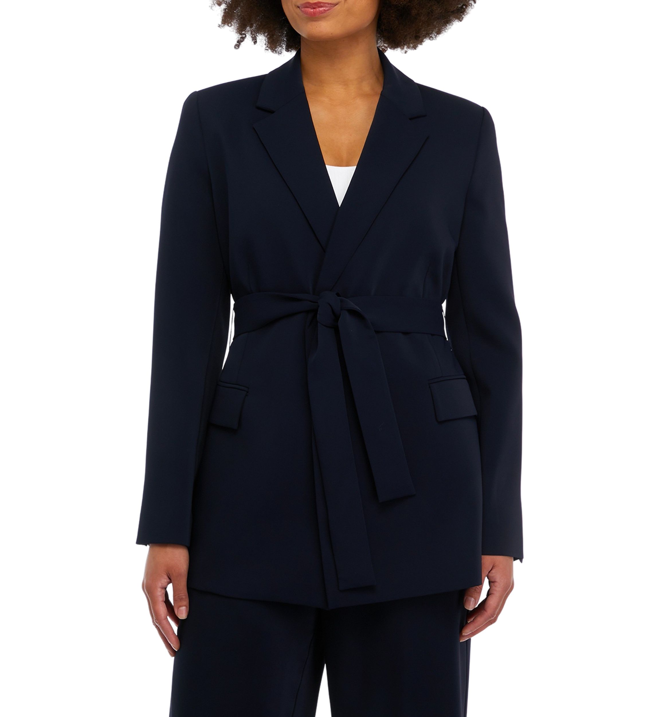 Womens Notch Lapel Woven Blazer