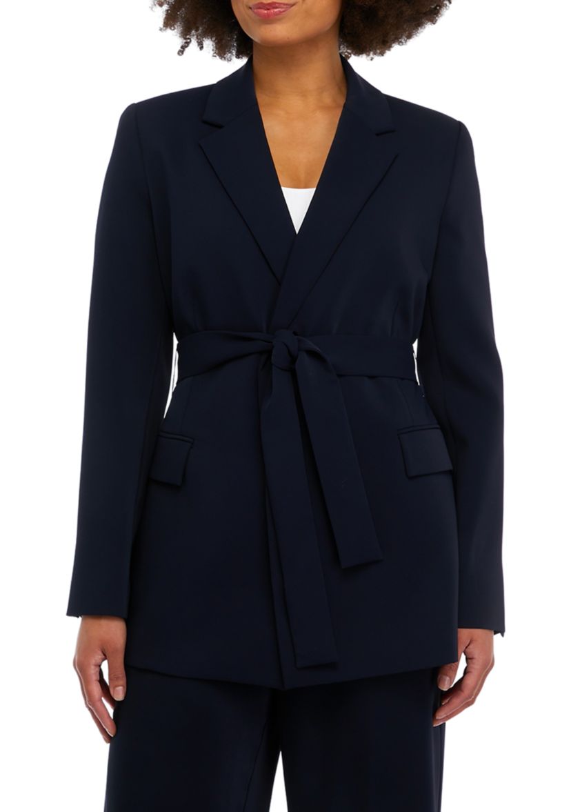 Womens Notch Lapel Woven Blazer