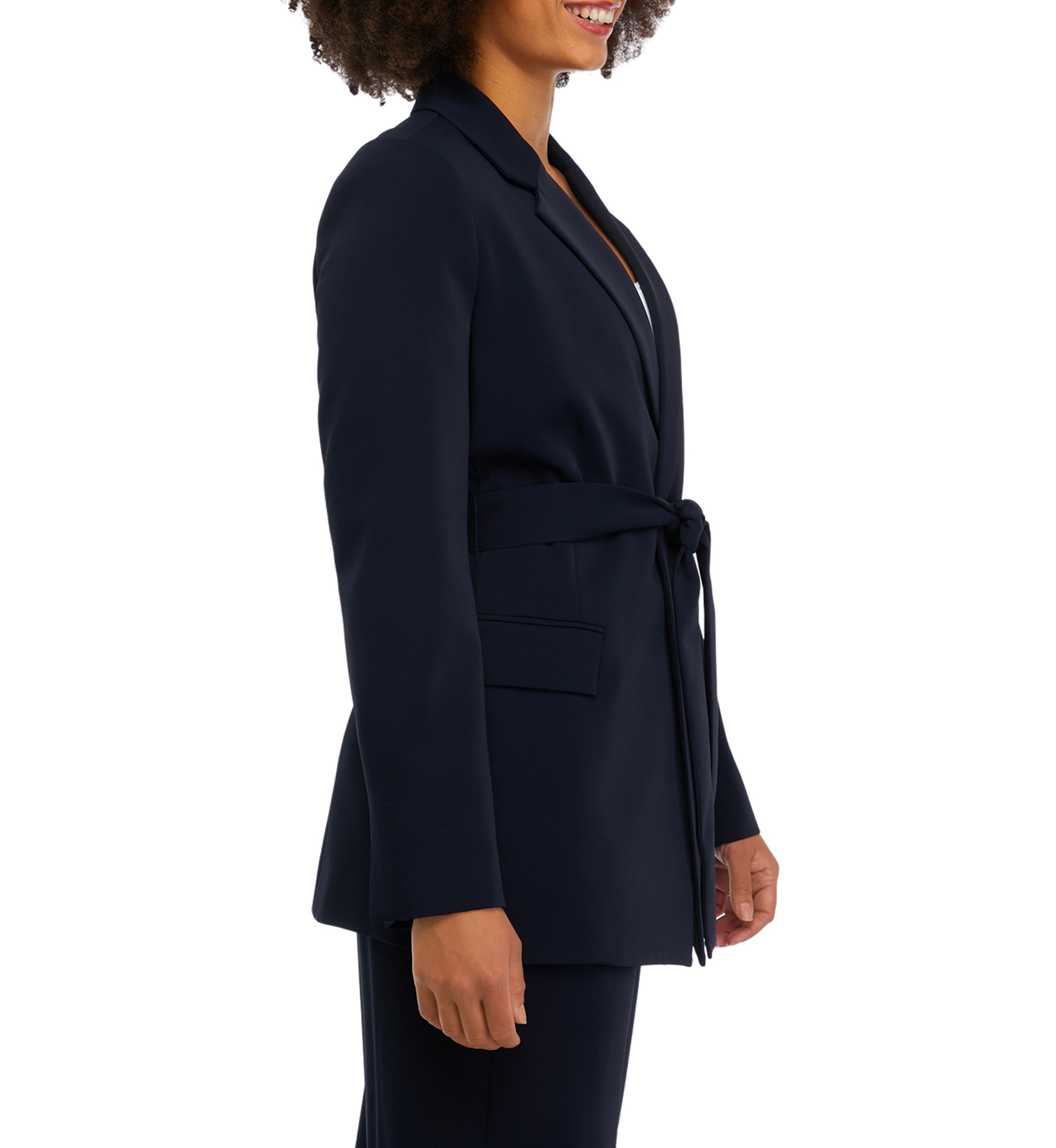 Womens Notch Lapel Woven Blazer