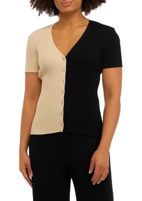 Women's Ribbed Button Front Cardigan