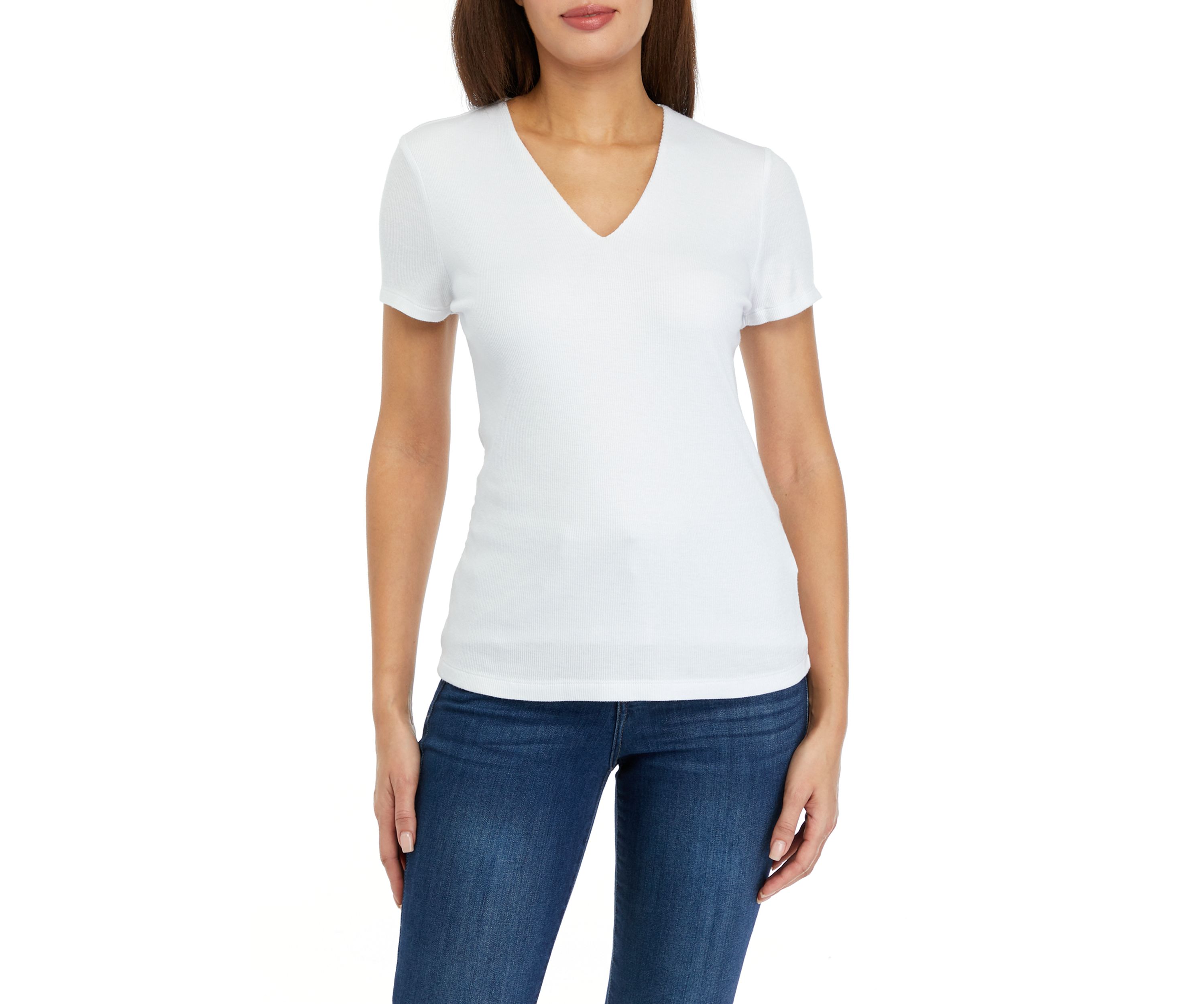 Womens Solid Knit T-Shirt