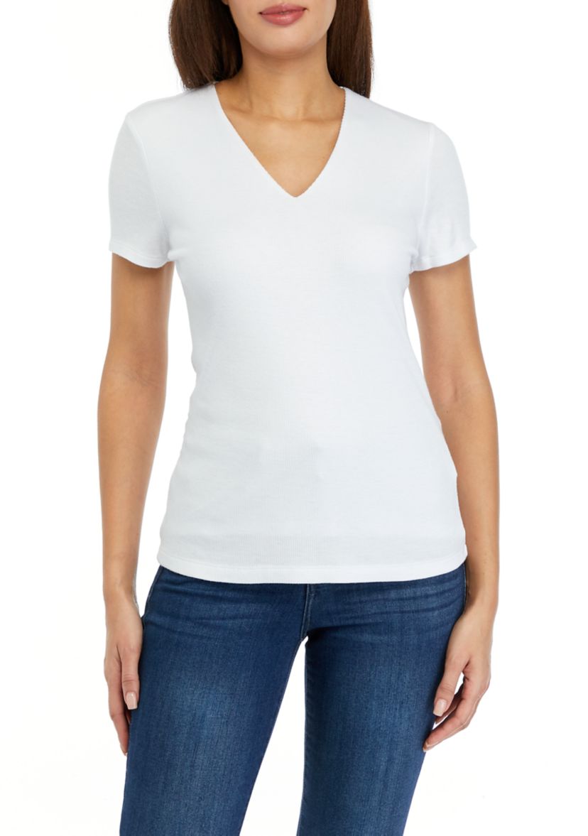 Womens Solid Knit T-Shirt