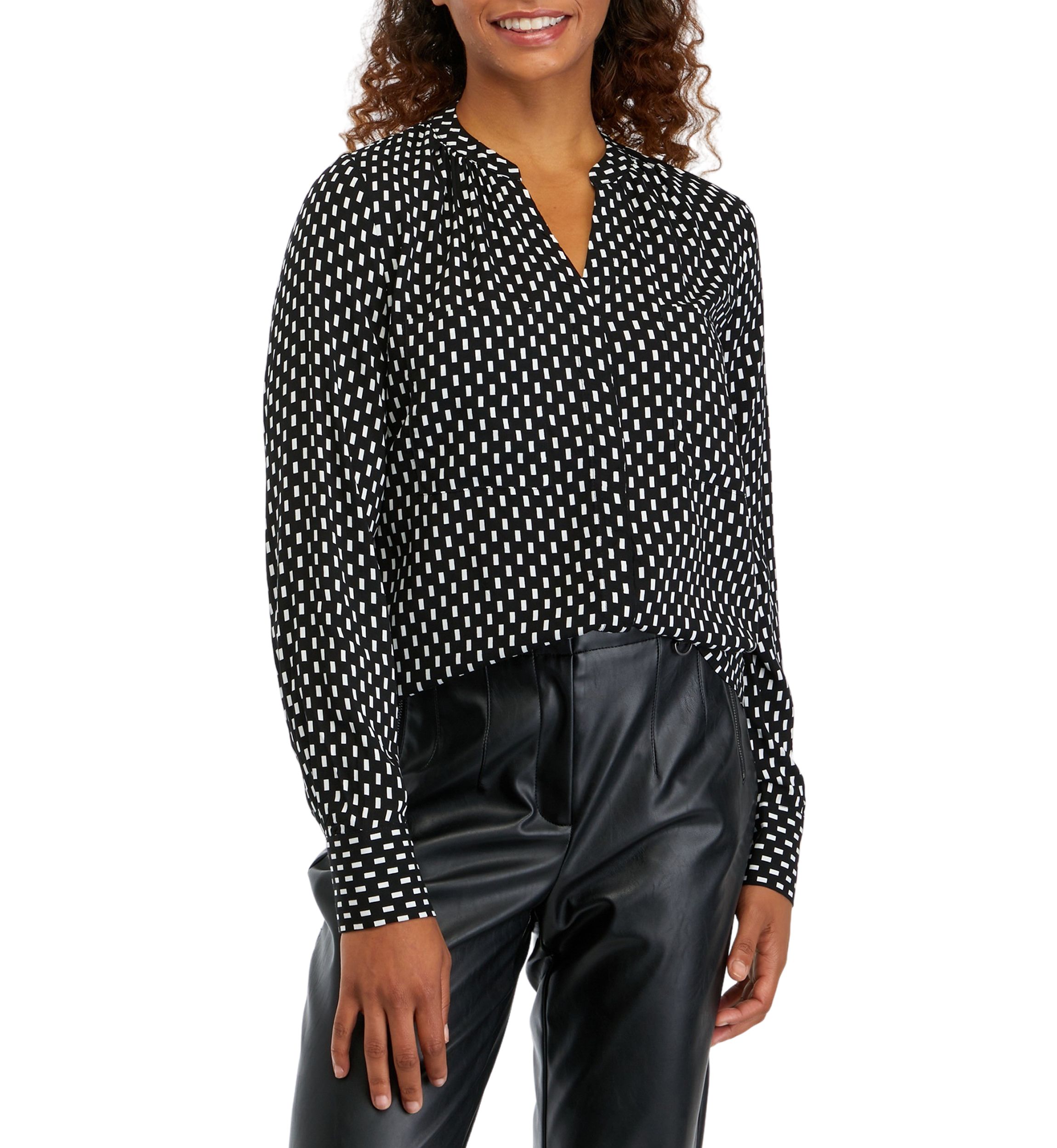 Womens Long Sleeve Polka Dot Shirt 