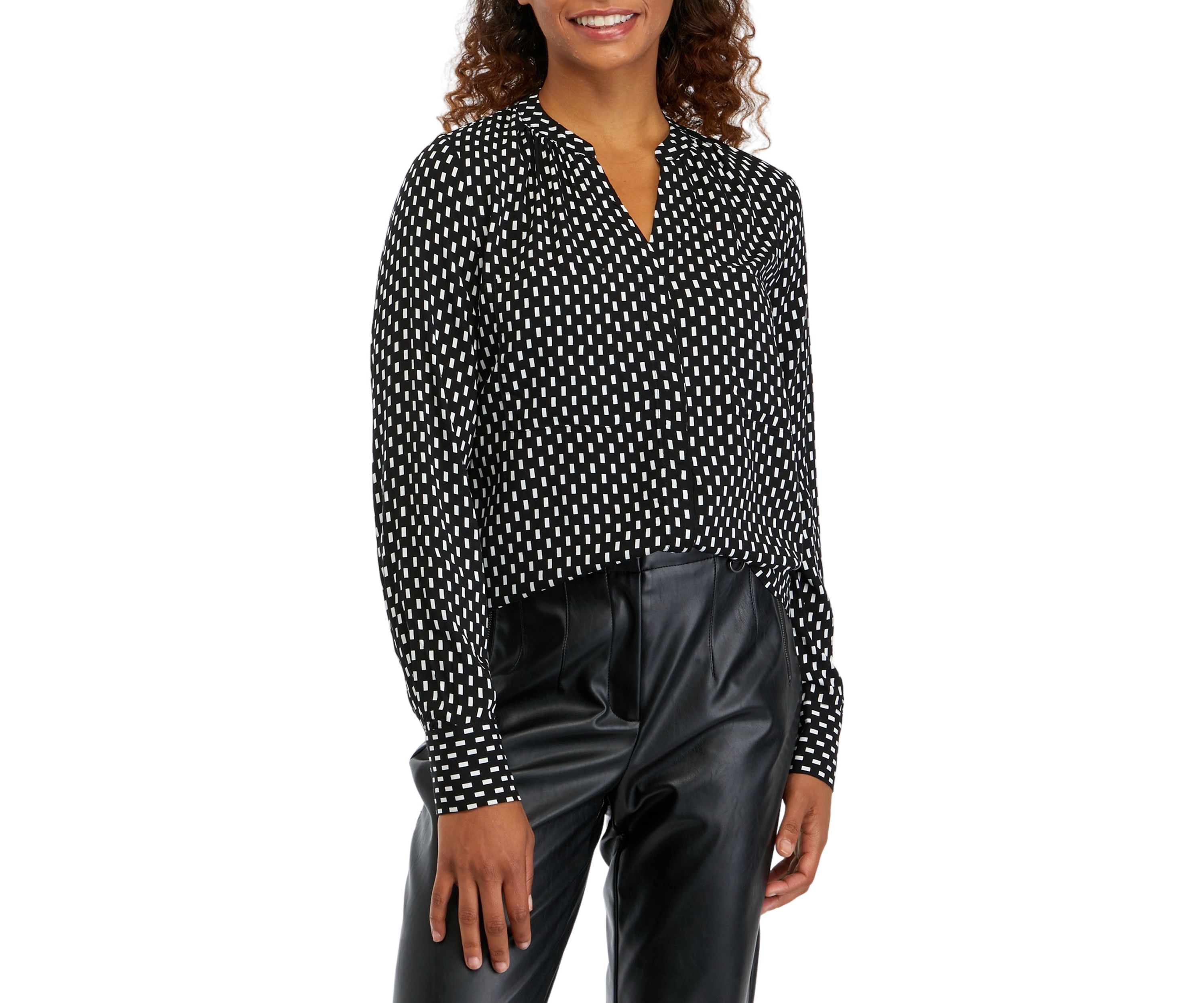 Womens Long Sleeve Polka Dot Shirt 