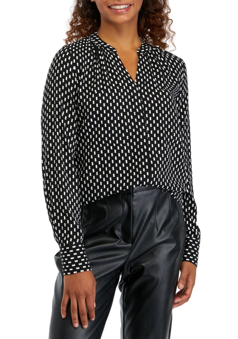 Womens Long Sleeve Polka Dot Shirt 