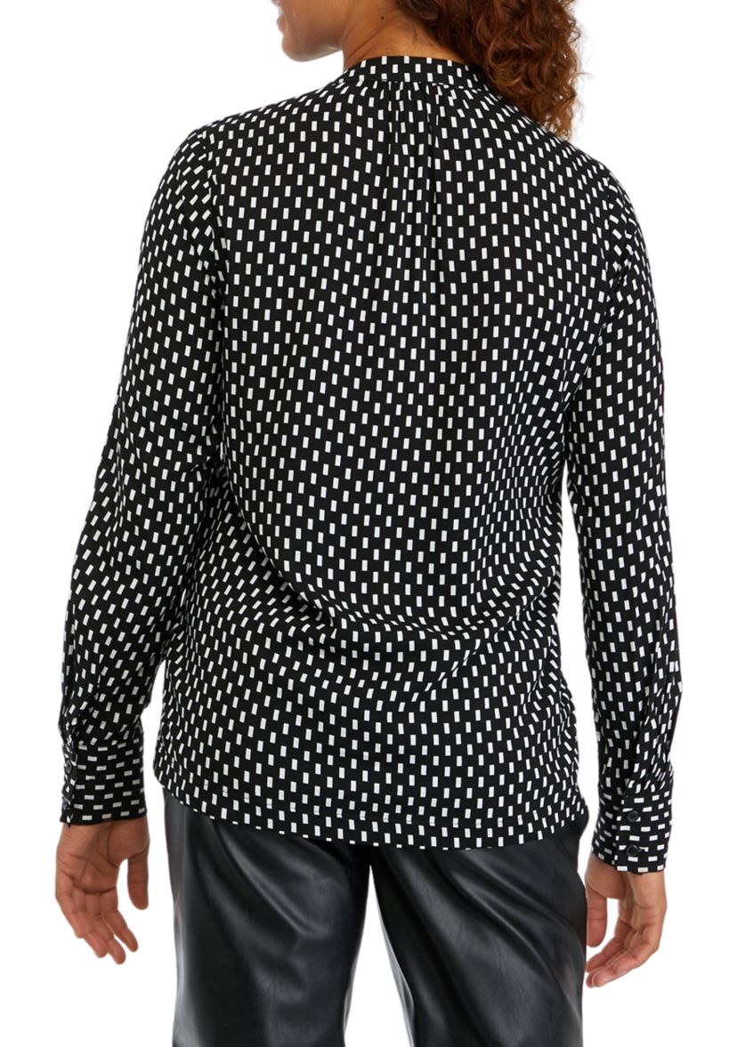 Womens Long Sleeve Polka Dot Shirt 