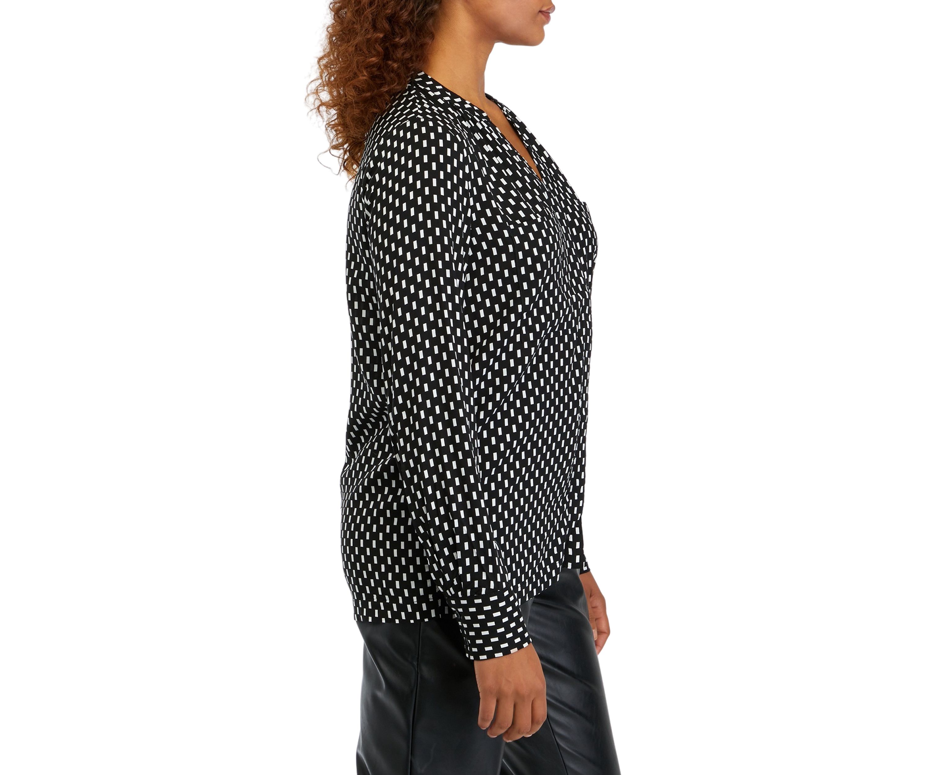 Womens Long Sleeve Polka Dot Shirt 