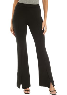 Women's Pull On Front Slit Wide Leg Pants