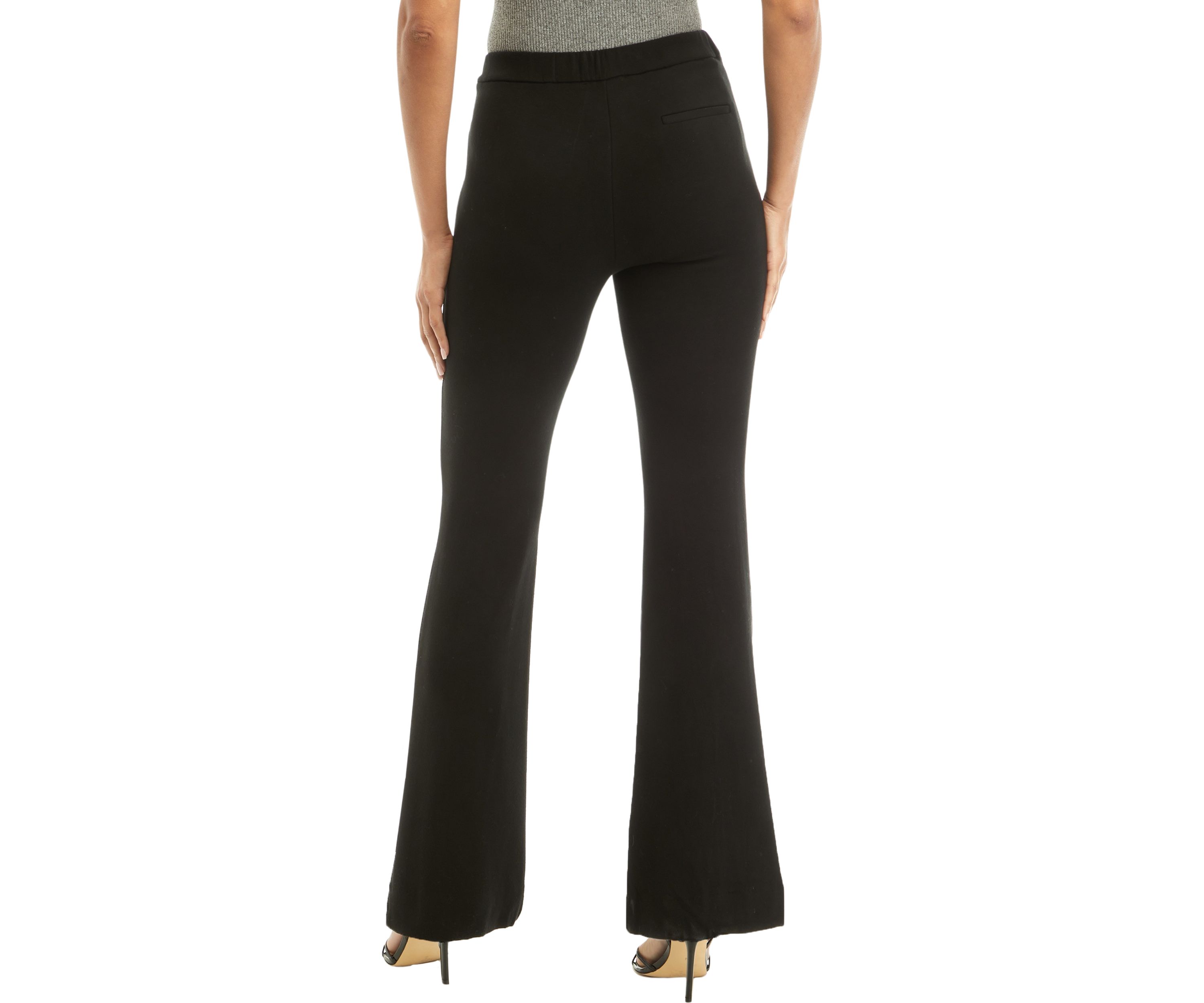 Womens Pull On Front Slit Wide Leg Pants