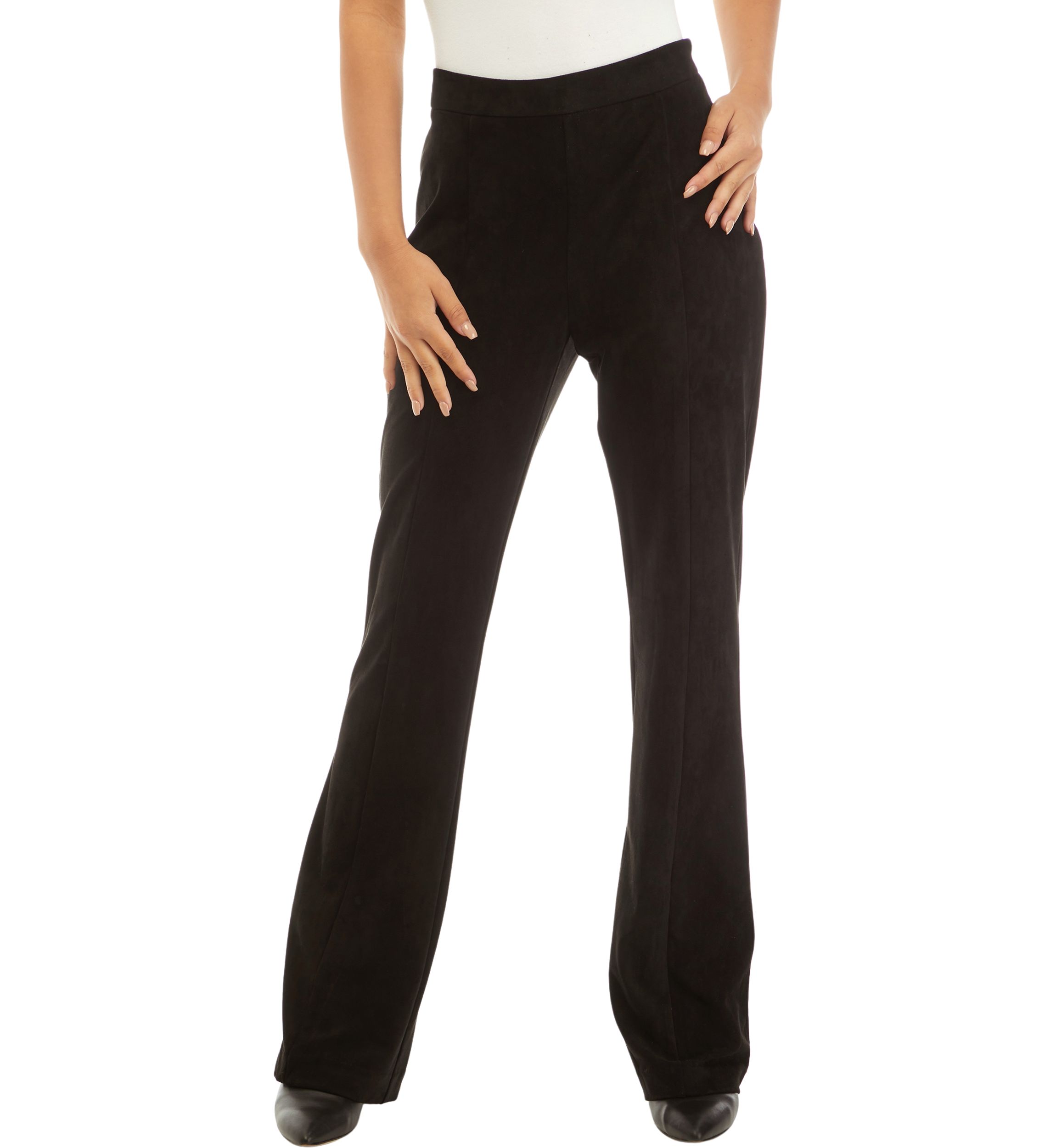 Womens Faux Suede Flare Pants
