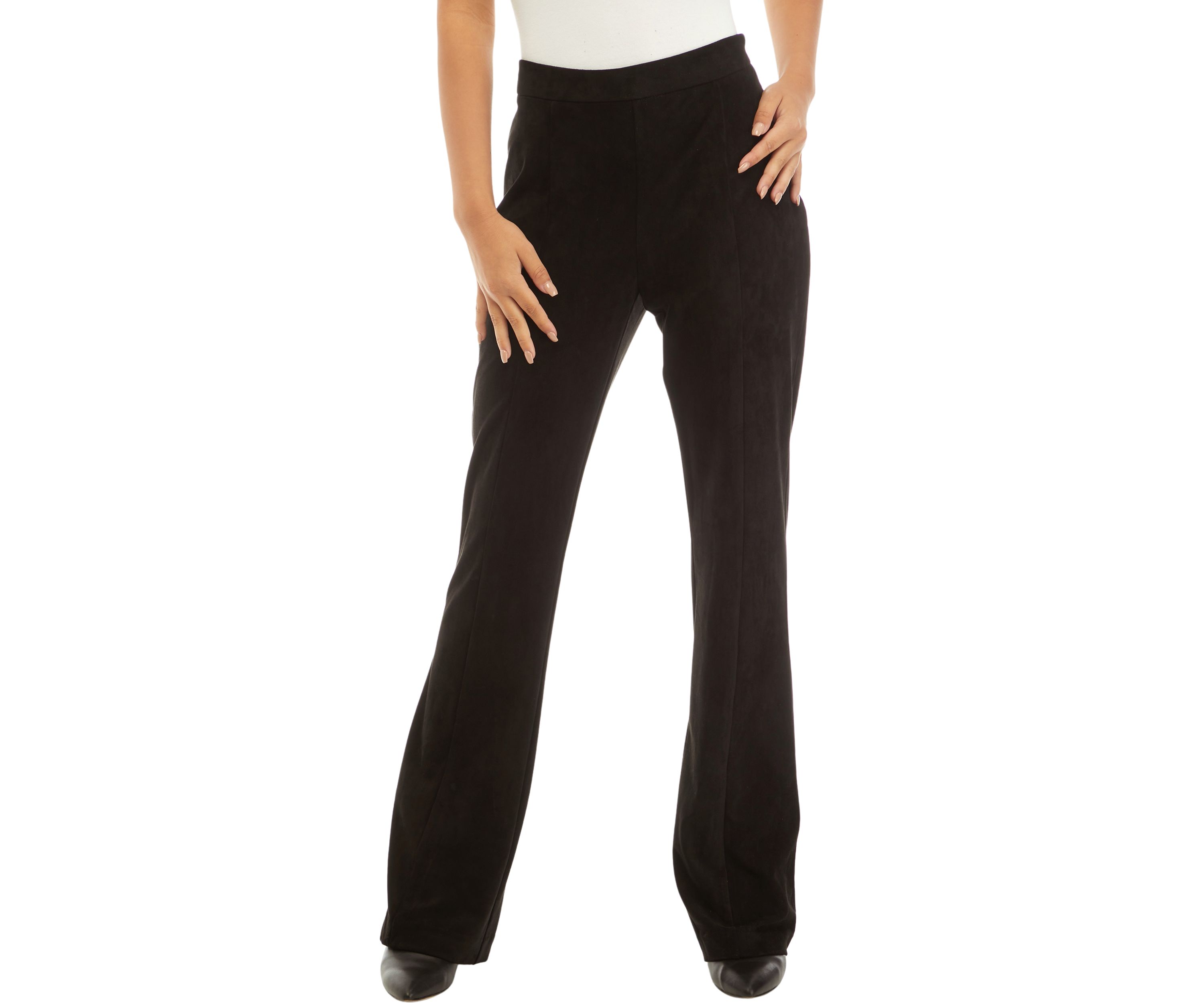Womens Faux Suede Flare Pants