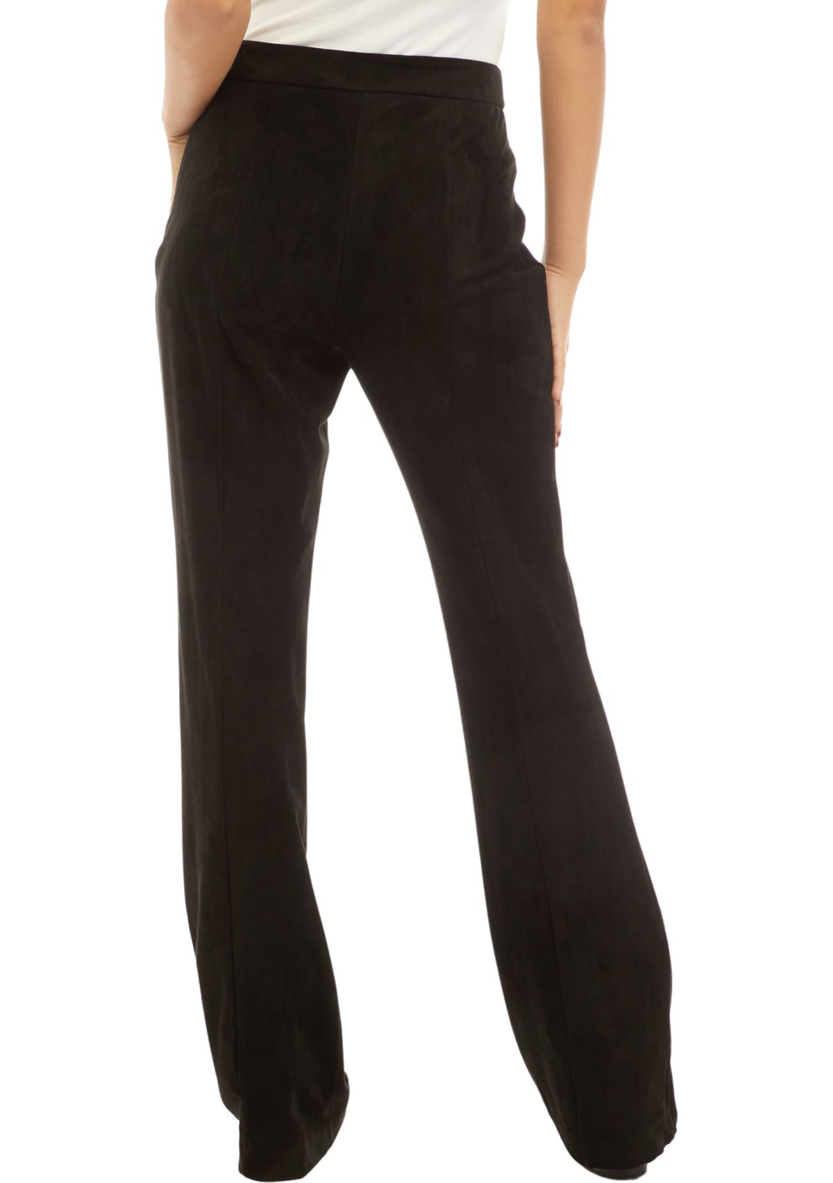 Womens Faux Suede Flare Pants