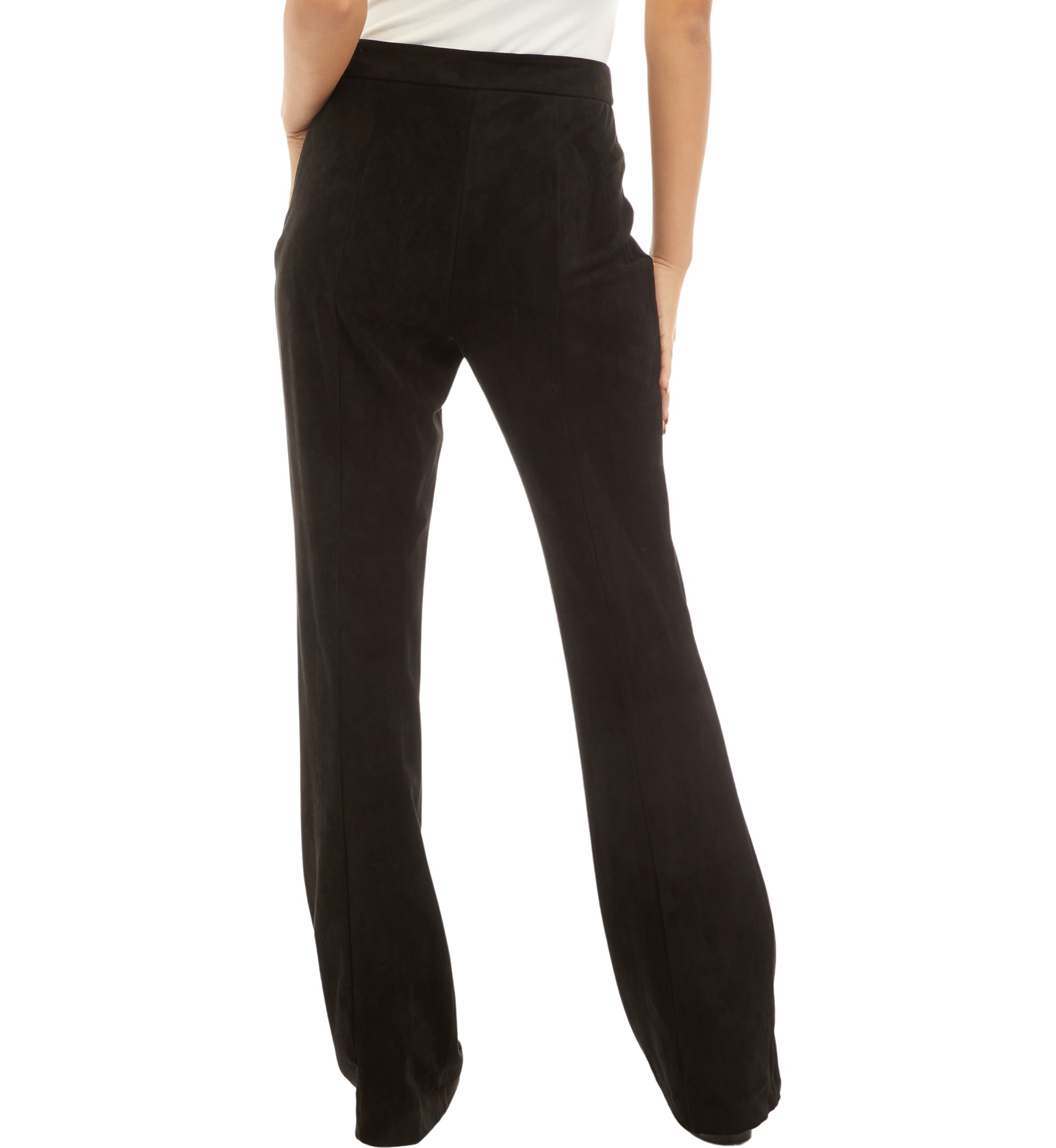 Womens Faux Suede Flare Pants