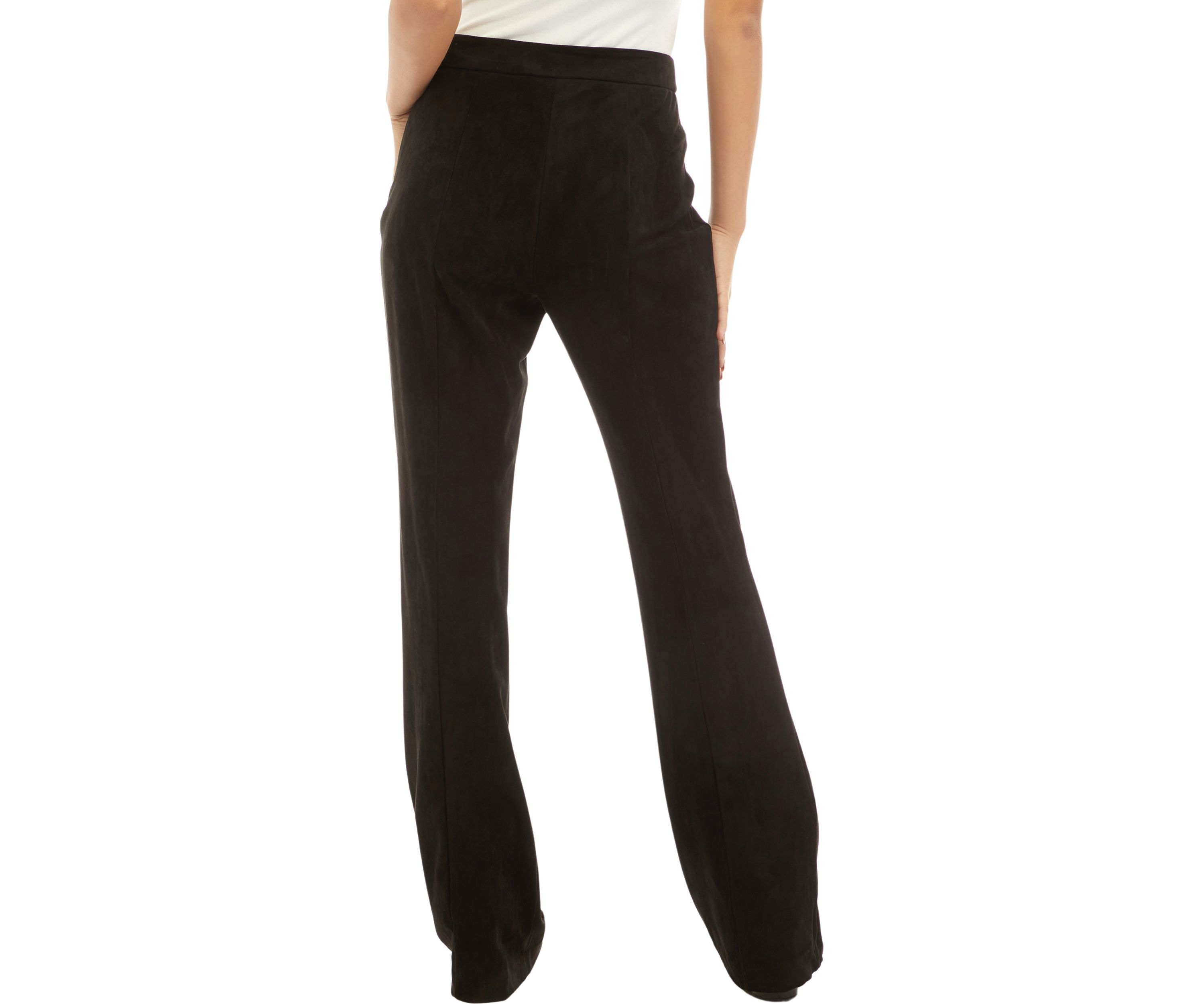 Womens Faux Suede Flare Pants
