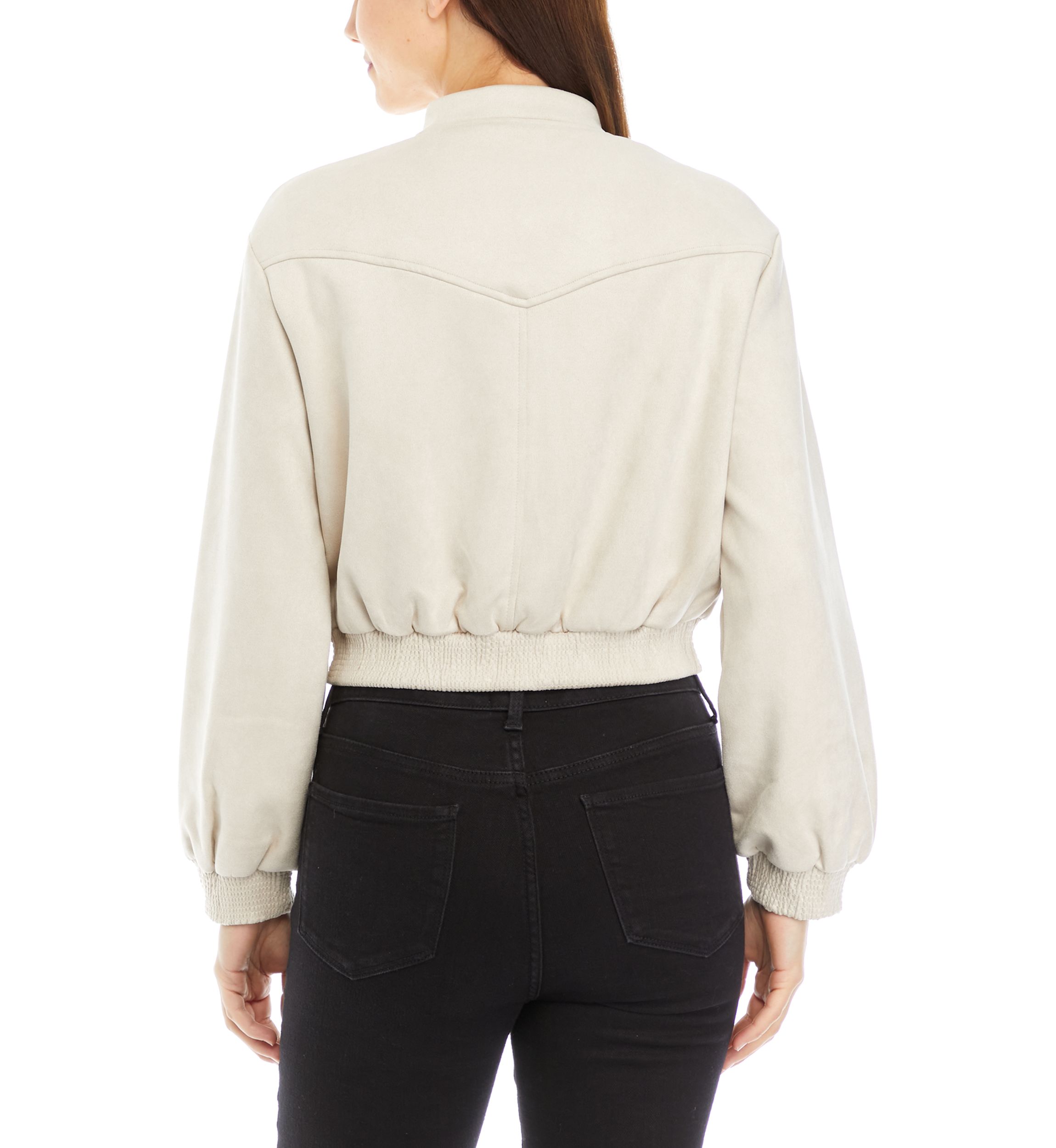 Juniors Faux Suede Bomber Jacket