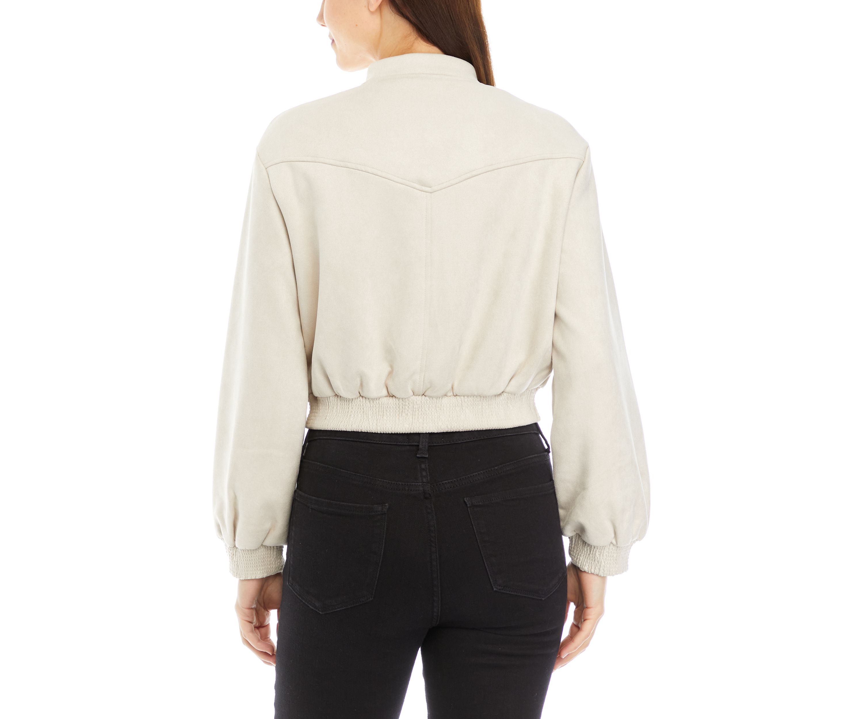 Juniors Faux Suede Bomber Jacket