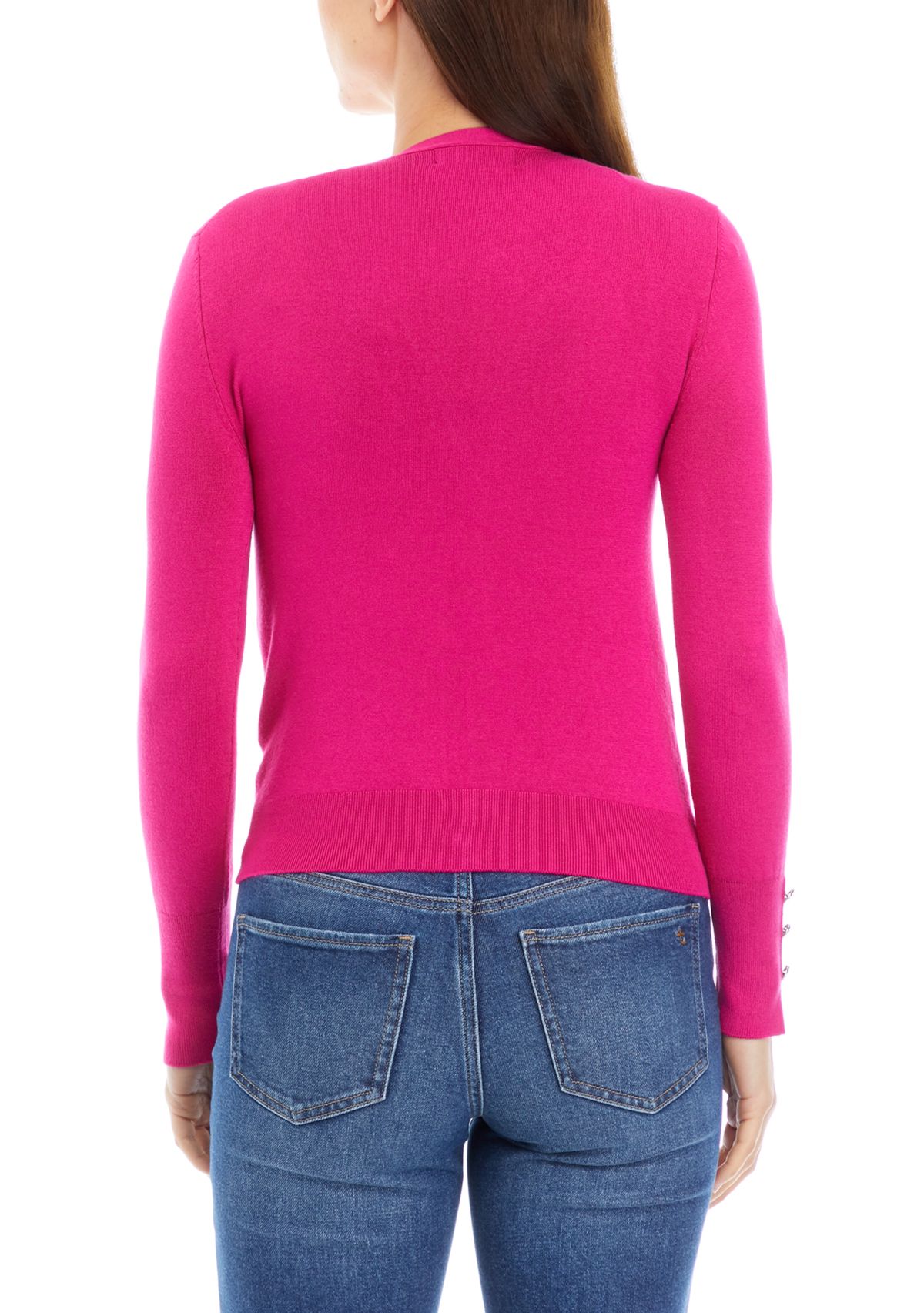 Petite Long Sleeve V-Neck Cardigan