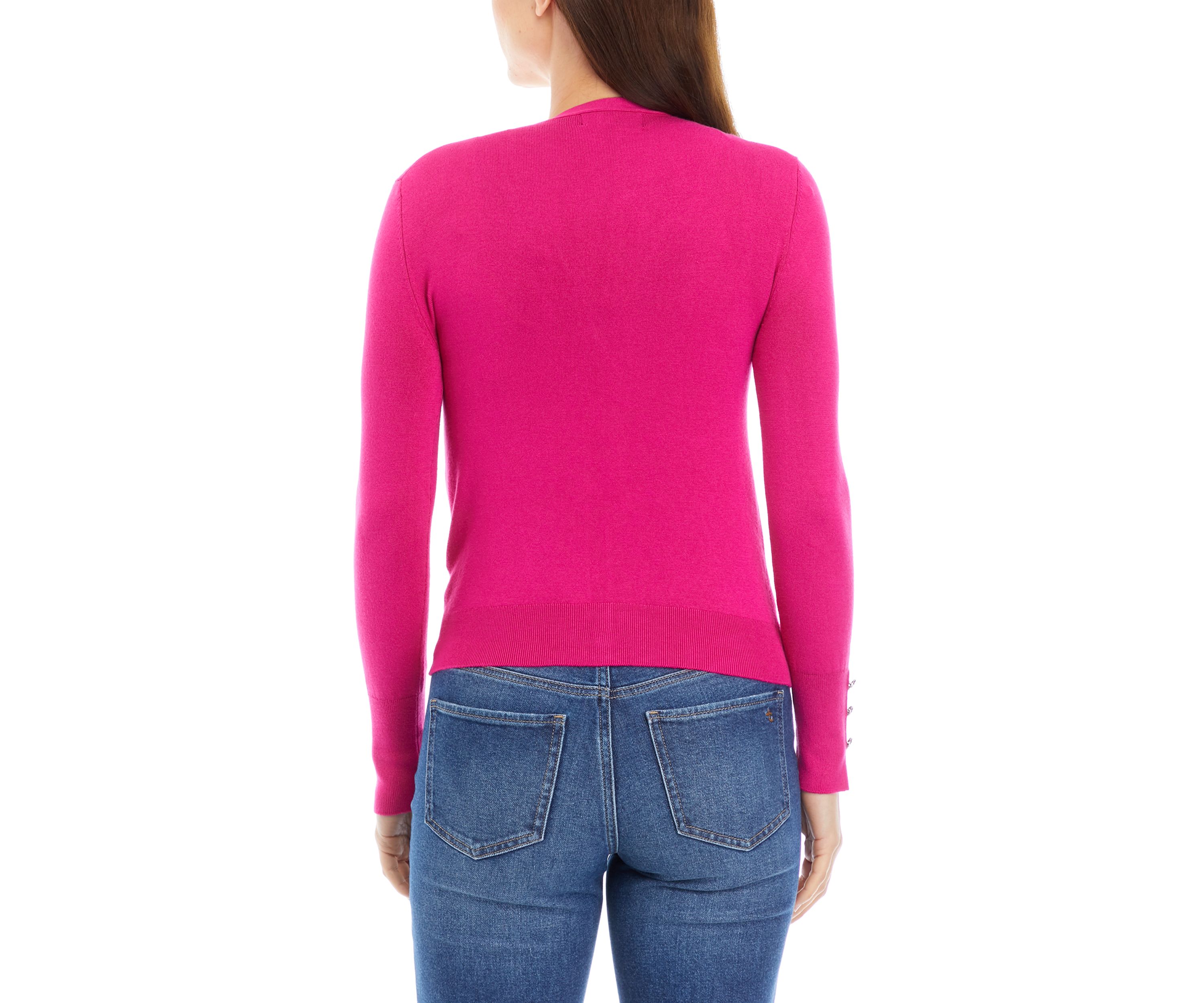 Petite Long Sleeve V-Neck Cardigan