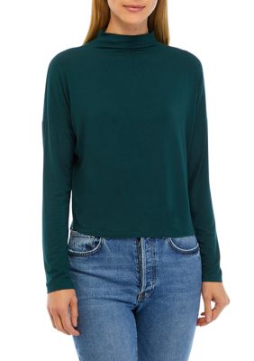 Women's Long Sleeve Mock Neck Cozy Knit T-Shirt