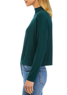 Women's Long Sleeve Mock Neck Cozy Knit T-Shirt