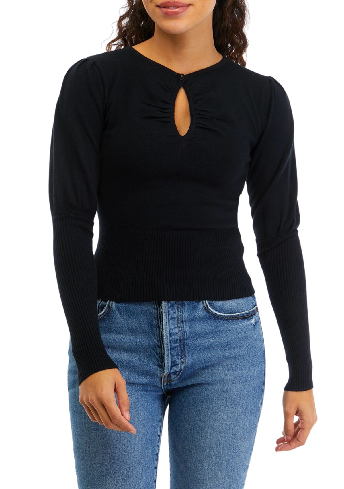 Petite Pleated Puff Sleeve Pullover 