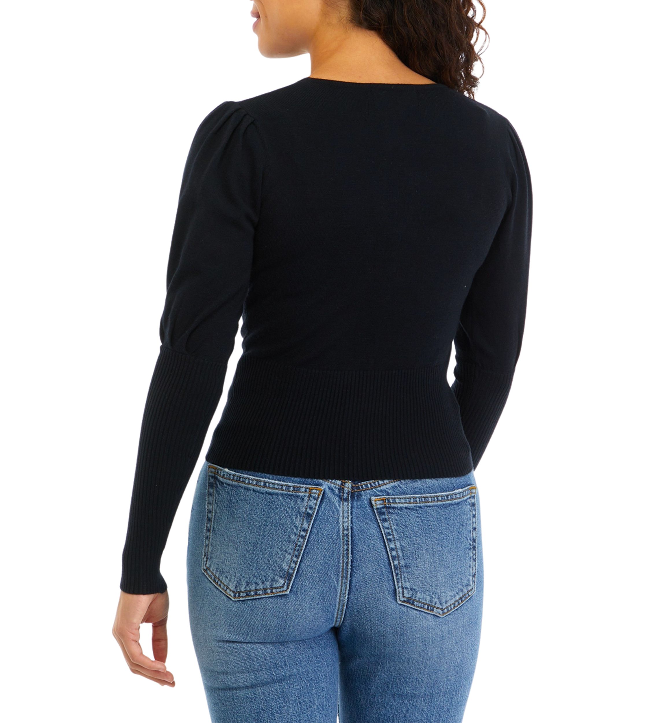 Petite Pleated Puff Sleeve Pullover 