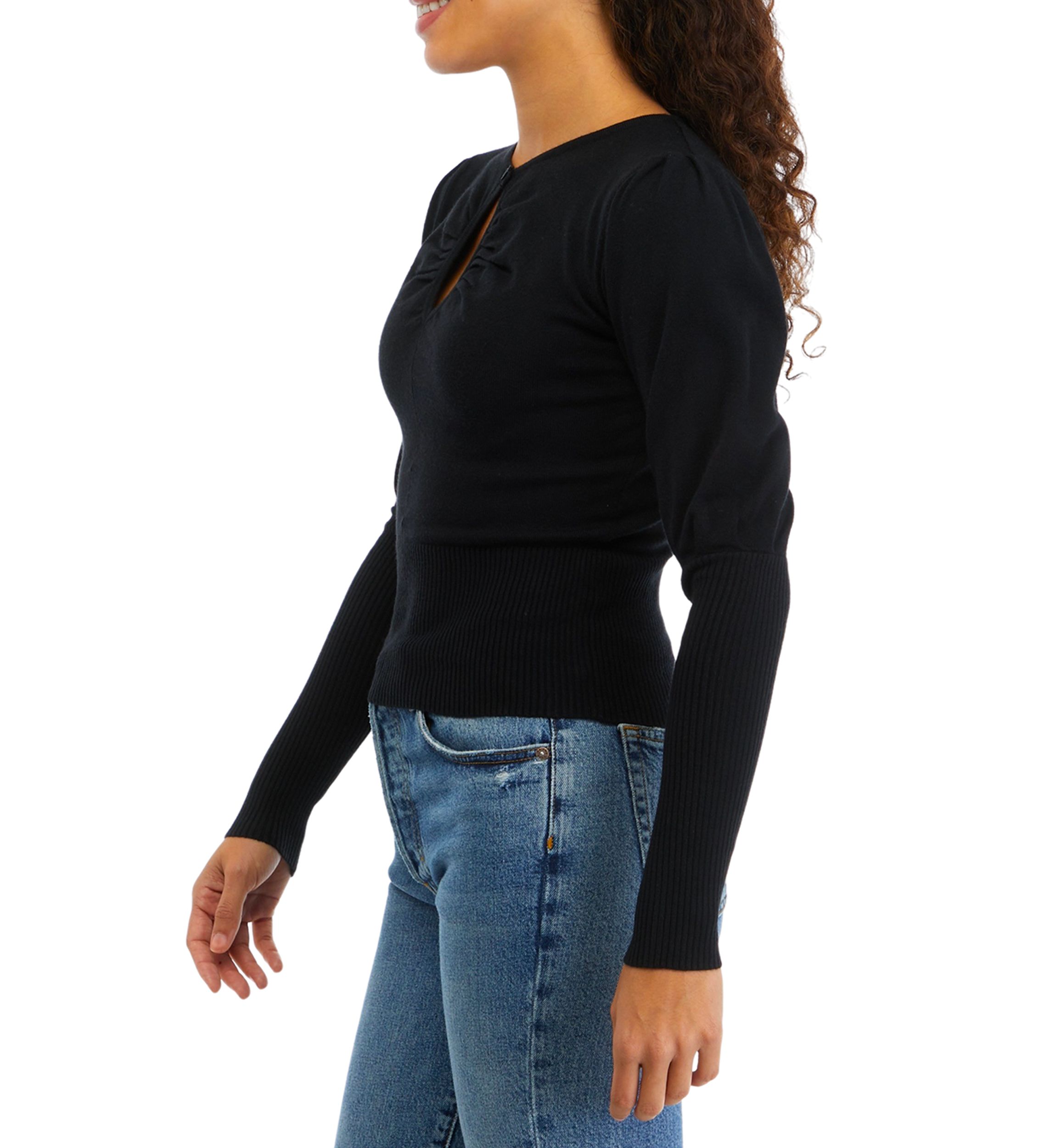Petite Pleated Puff Sleeve Pullover 