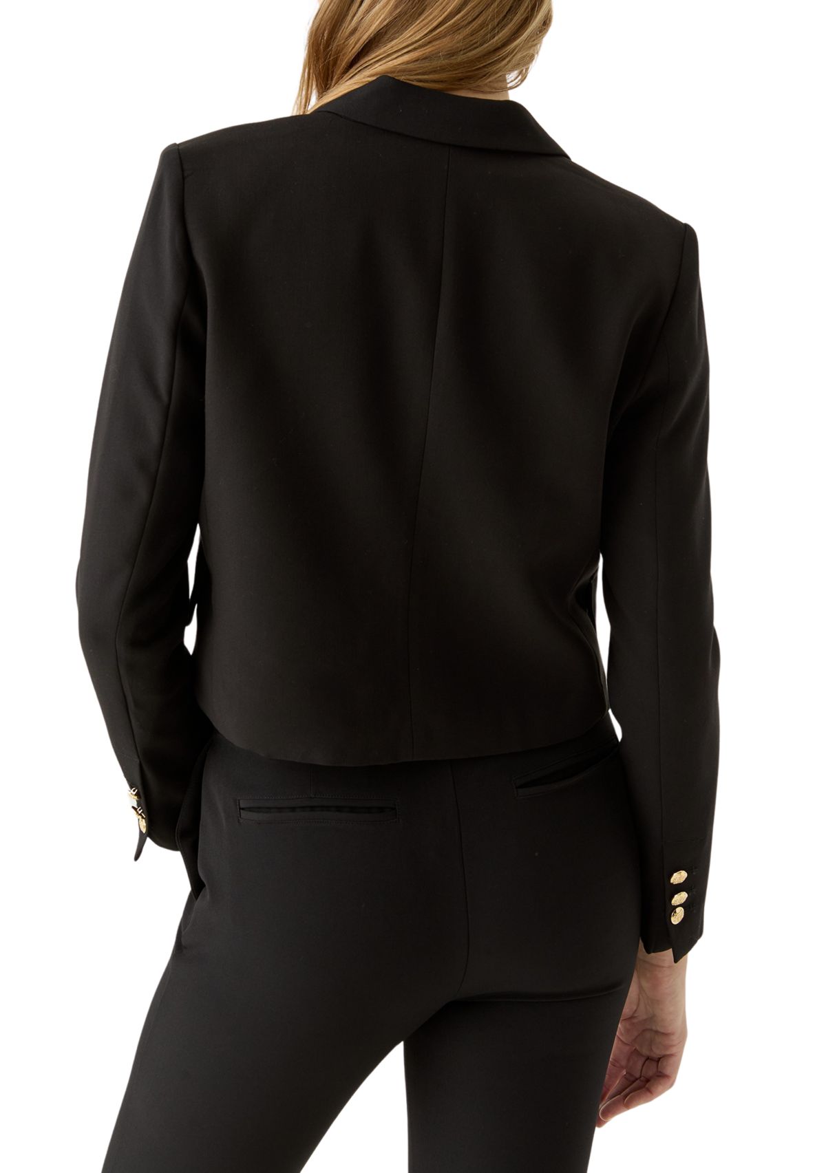 Womens Peak Lapel Double Breasted Ponte Blazer