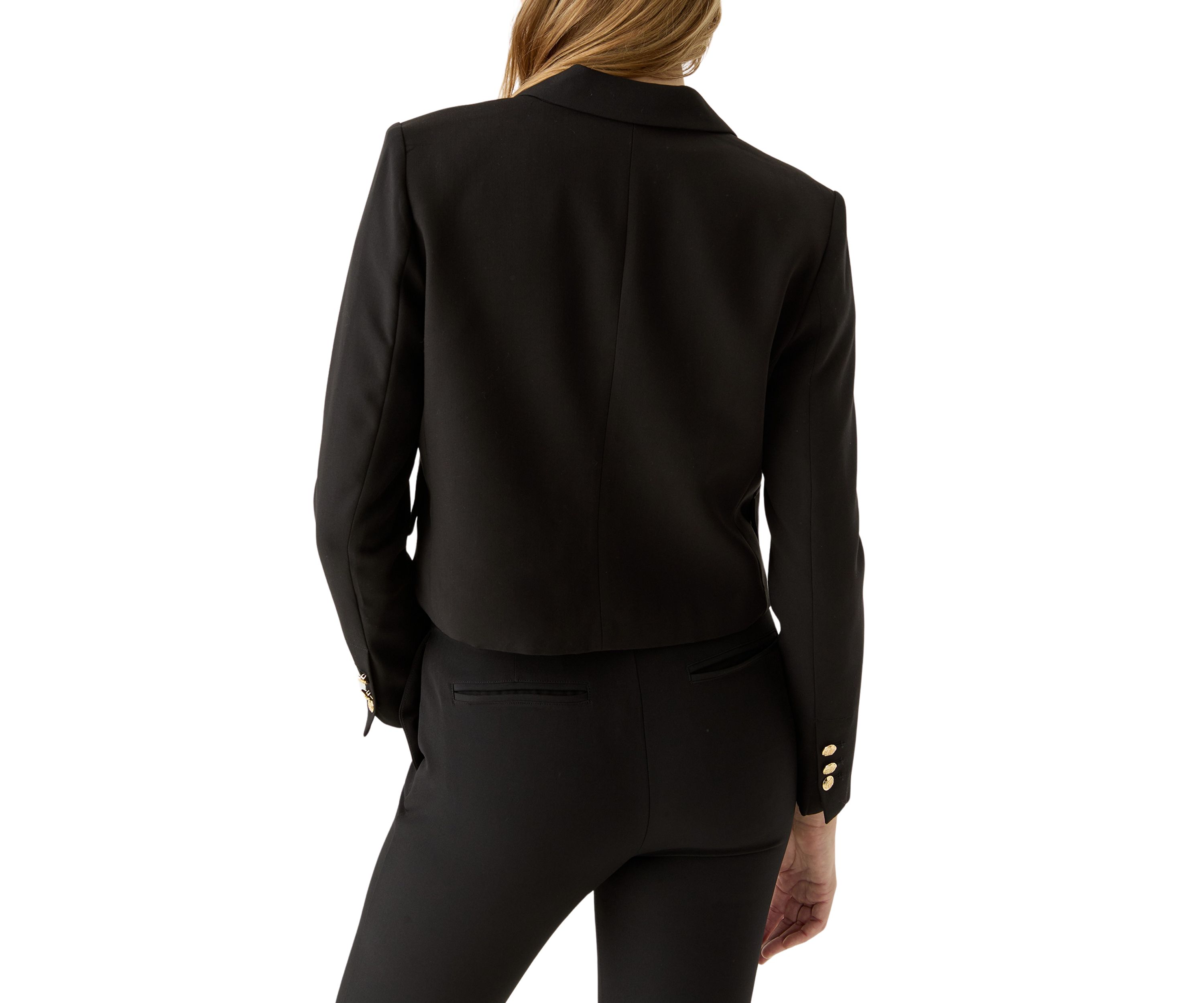 Womens Peak Lapel Double Breasted Ponte Blazer