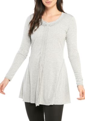 Tunique Next Femme Taille 18 - Imprimé Carreaux Roses Et Gris - Finition Perles Et Ourlet Brut - Neuf Avec Défauts