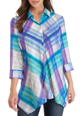 vintage america blues plus size chiara double cloth plaid to