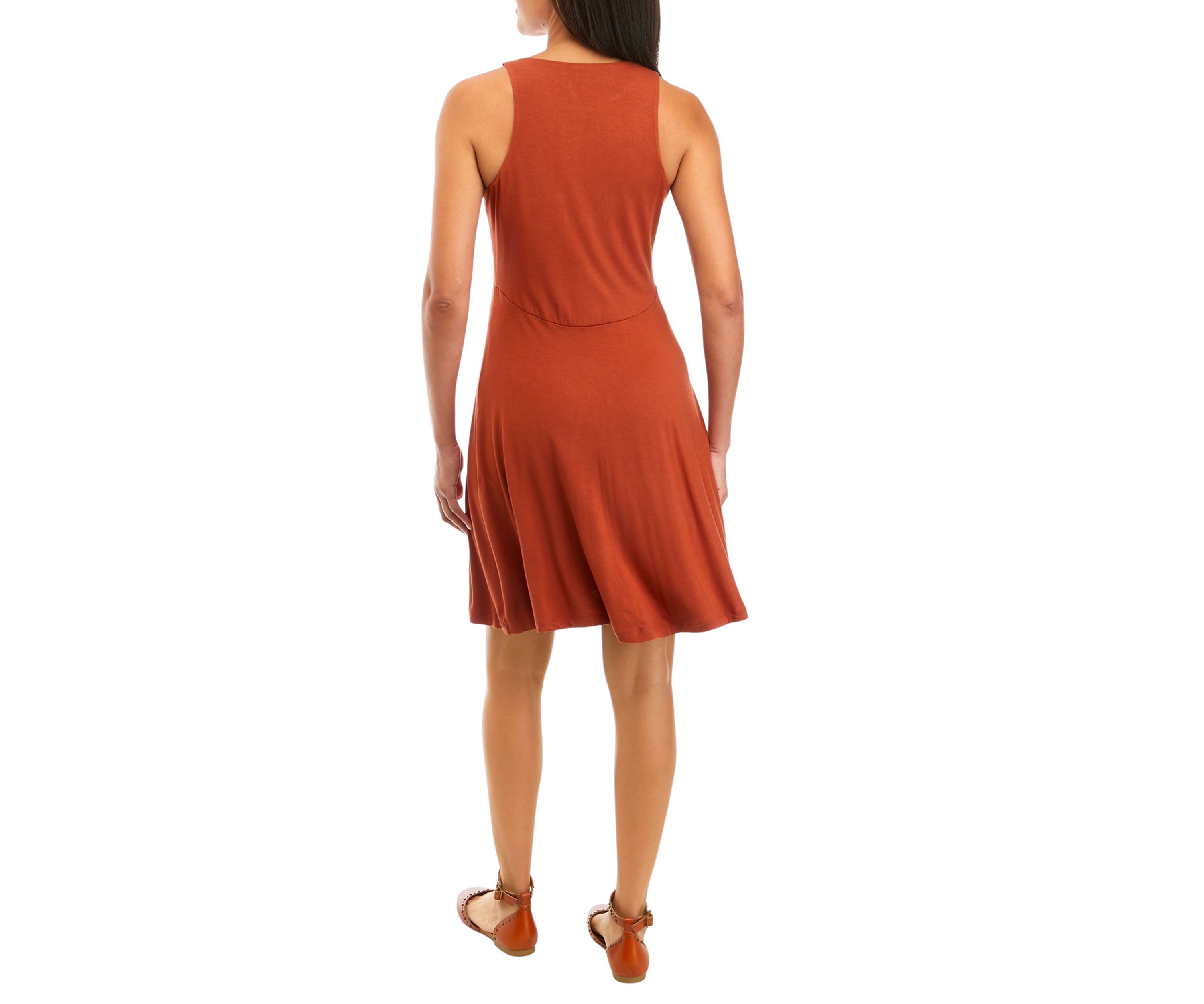 Womens Sleeveless A-Line Knit Dress