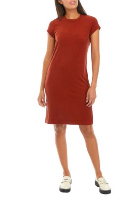 FOR THE REPUBLIC Women's Short Sleeve Side Slit A-Line Knit Dress, Small
