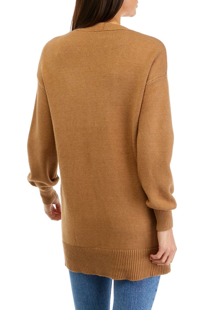 Womens V-Neck Button Front Pocket Cardigan