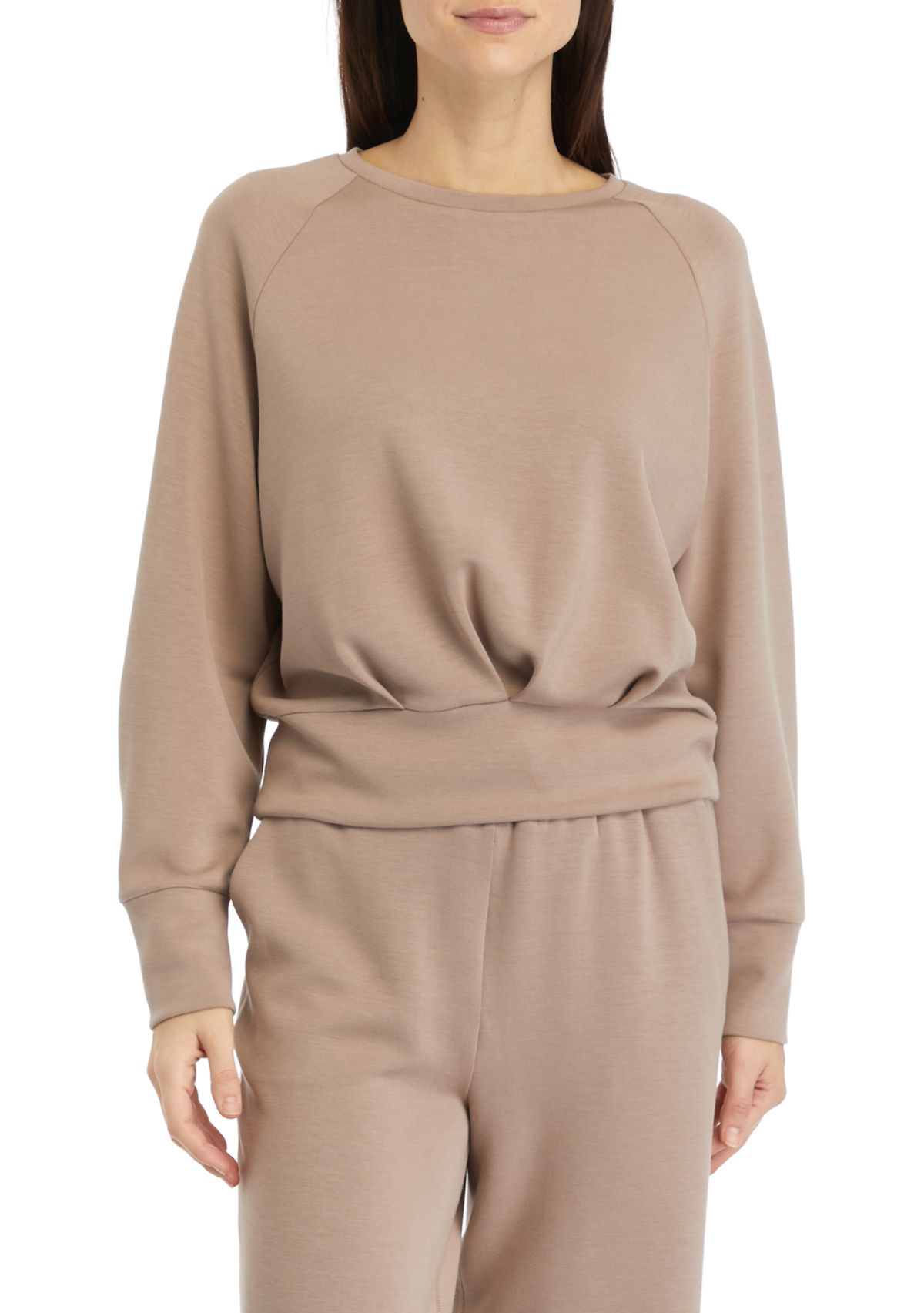 Womens Long Sleeve Raglan Scuba Sweatshirt