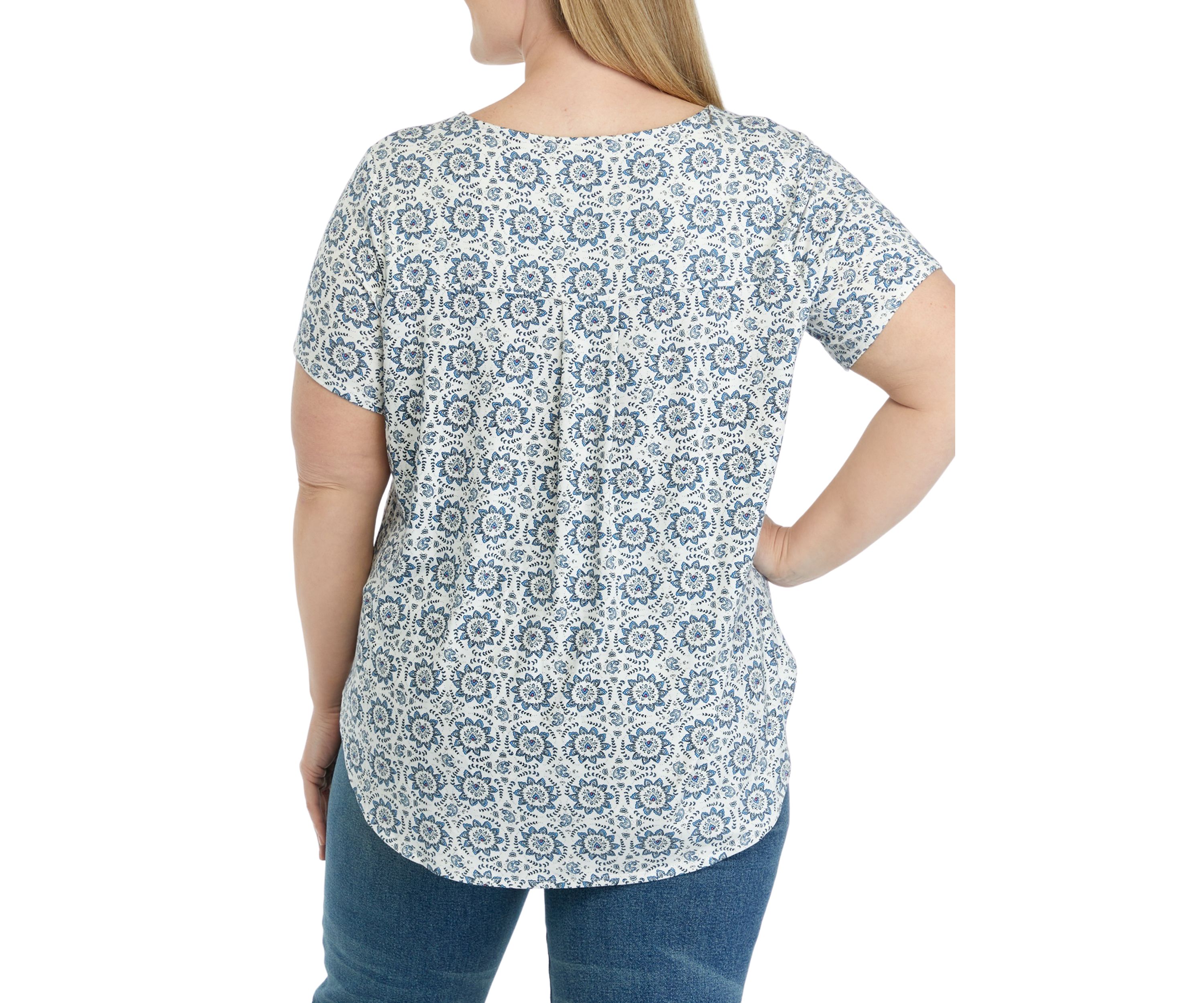 Plus Size Short Sleeve Crew Neck Hi Low Shirt